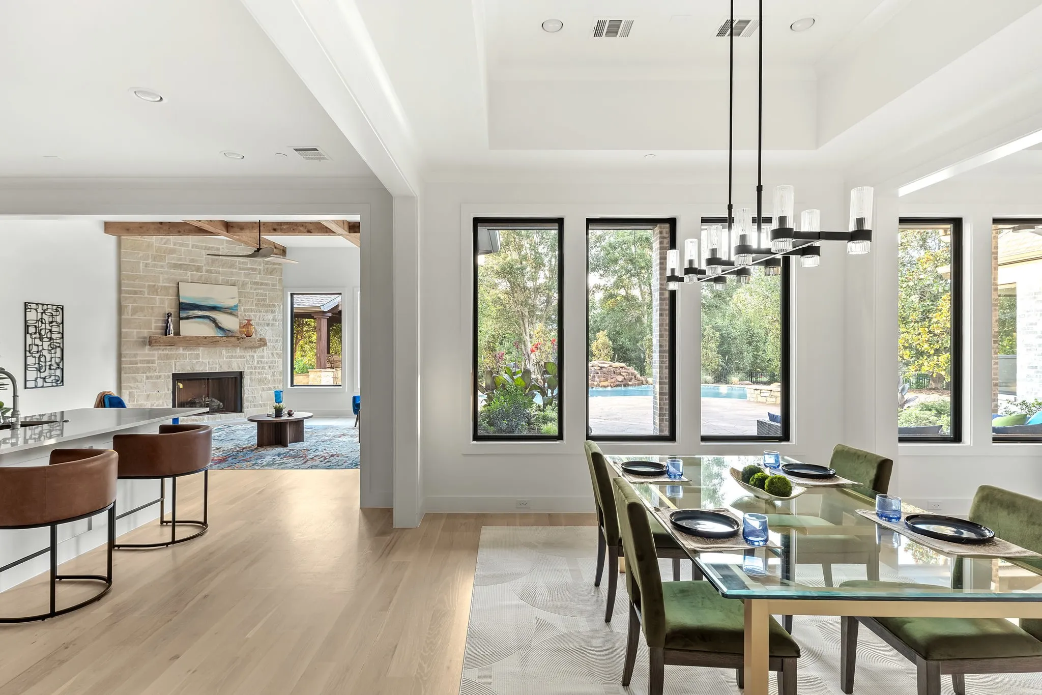 Open to kitchen and family room