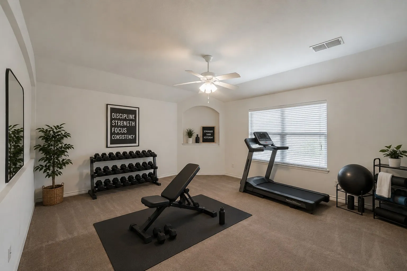 Upstairs living area has multi-purpose. Virtually staged