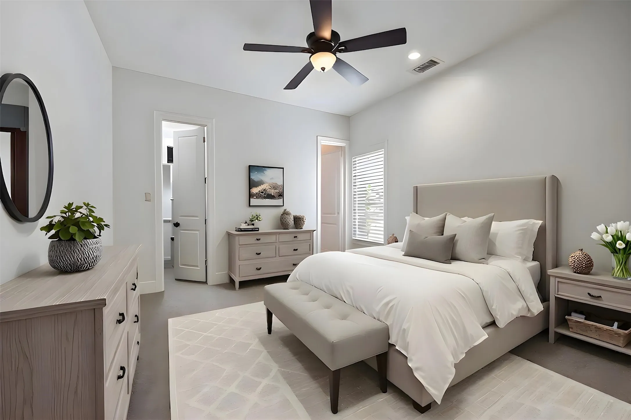 Downstairs Guest Suite.  Virtually Staged