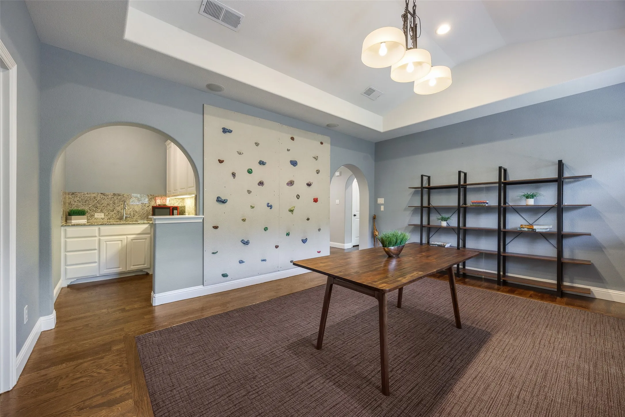 Rock climbing wall can stay if desired