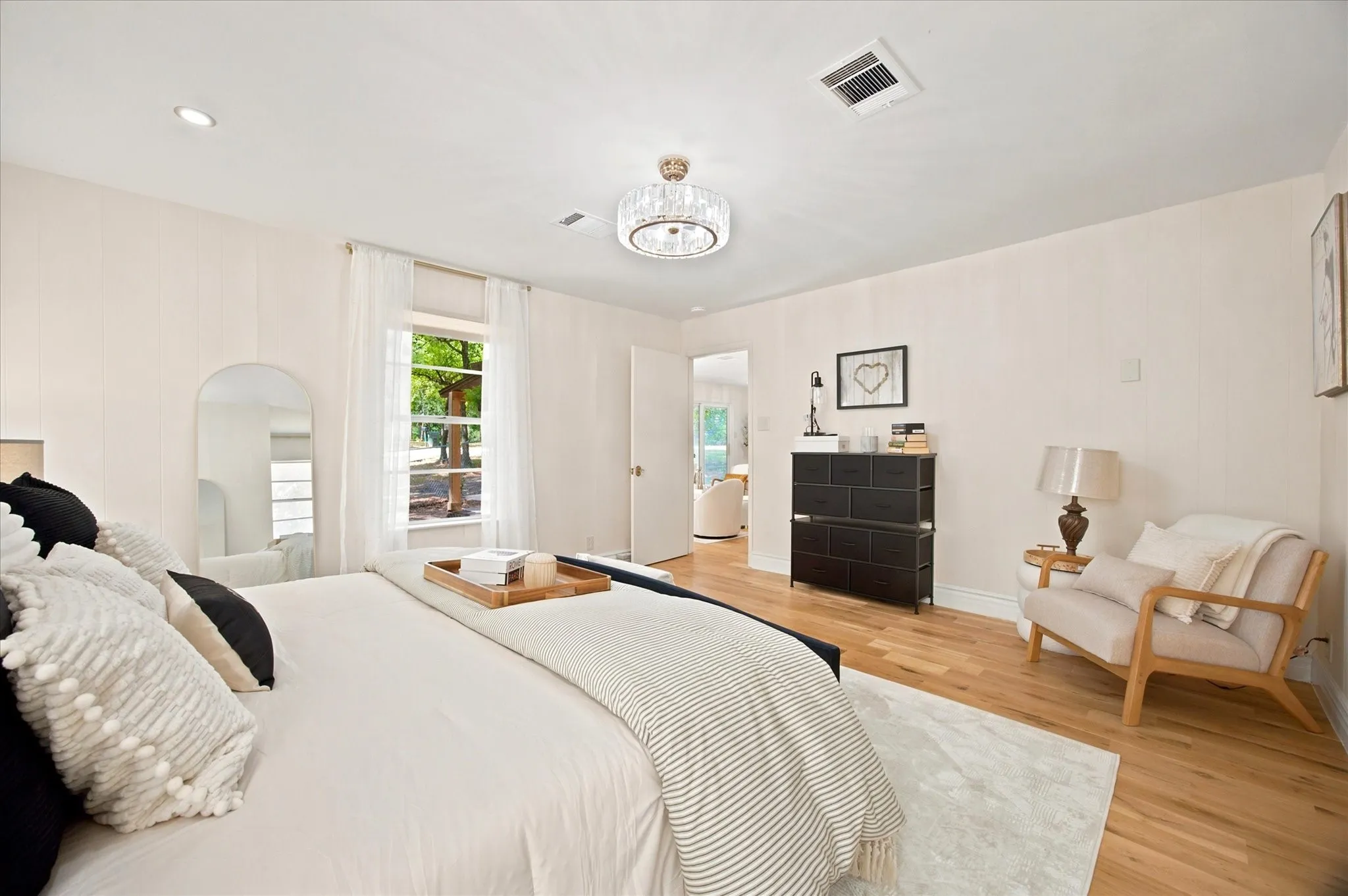 Master bedroom includes sitting area
