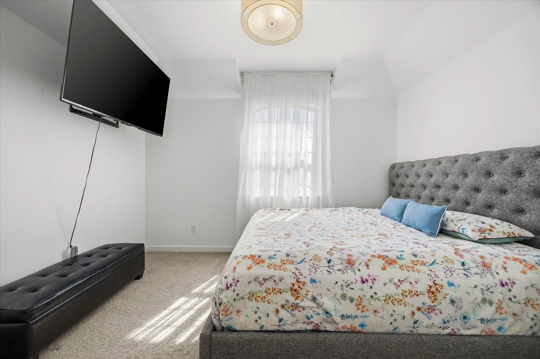 Guest bedroom opens onto full bath