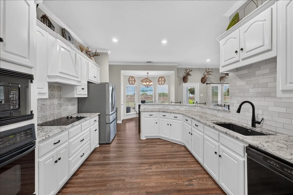 Granite countertops, designer backsplash