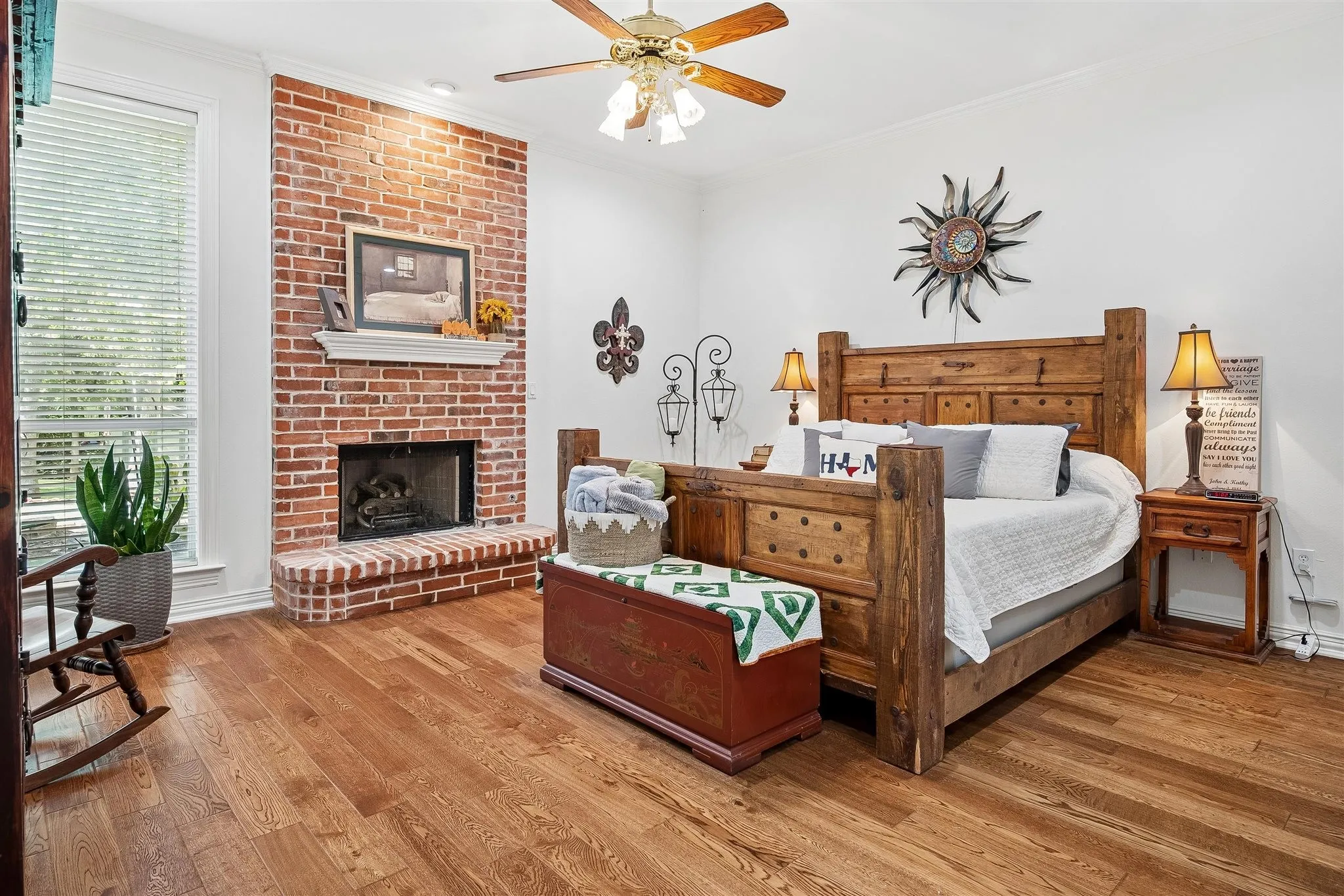 Primary bedroom with fireplace