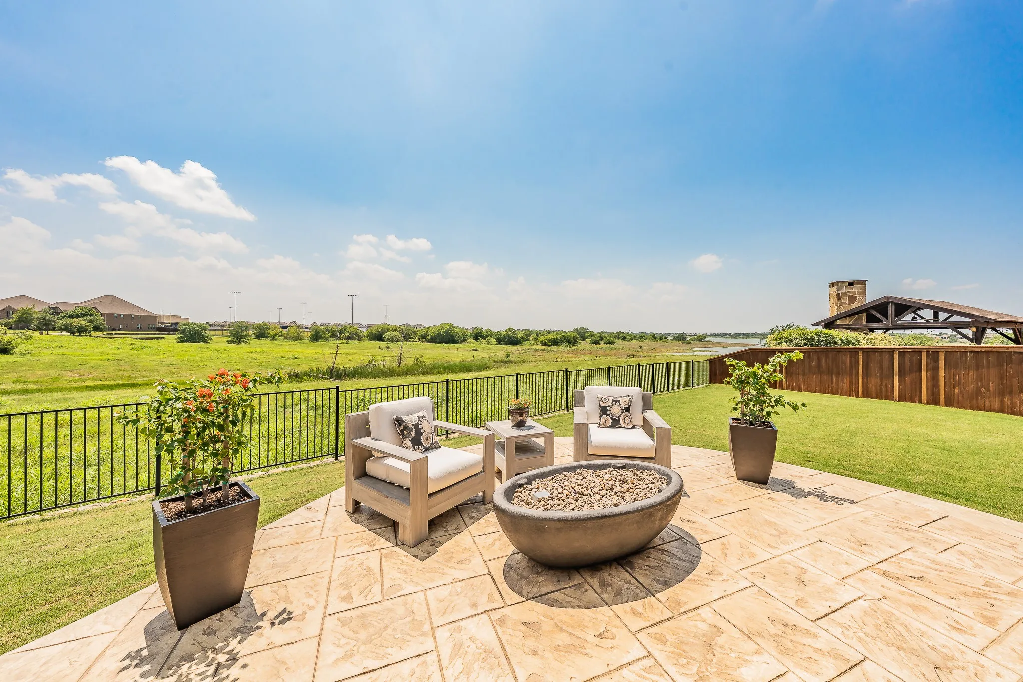 Stunning view with gas firepit