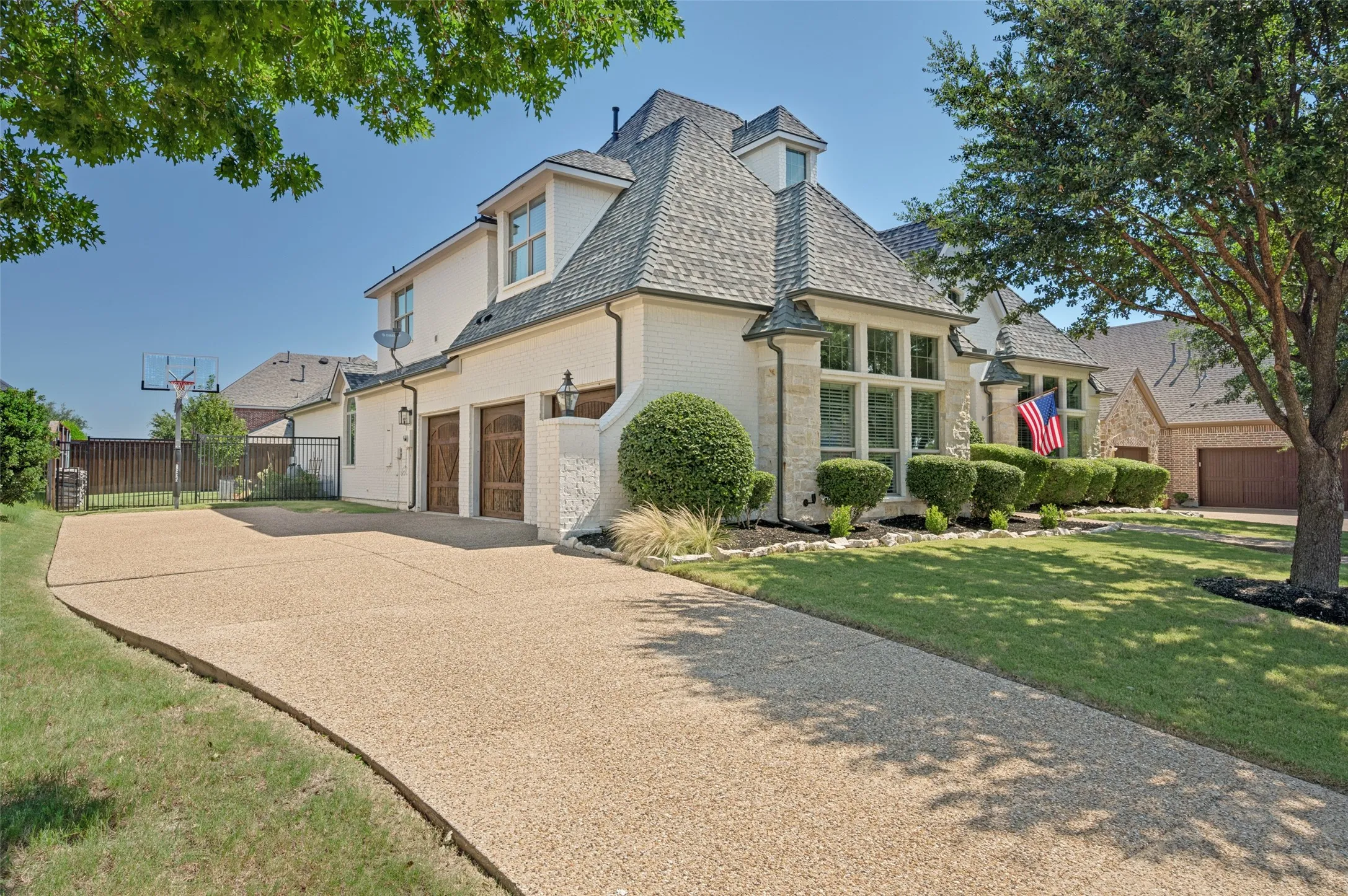 3 car garage side entry with additional 7x7 storage space.