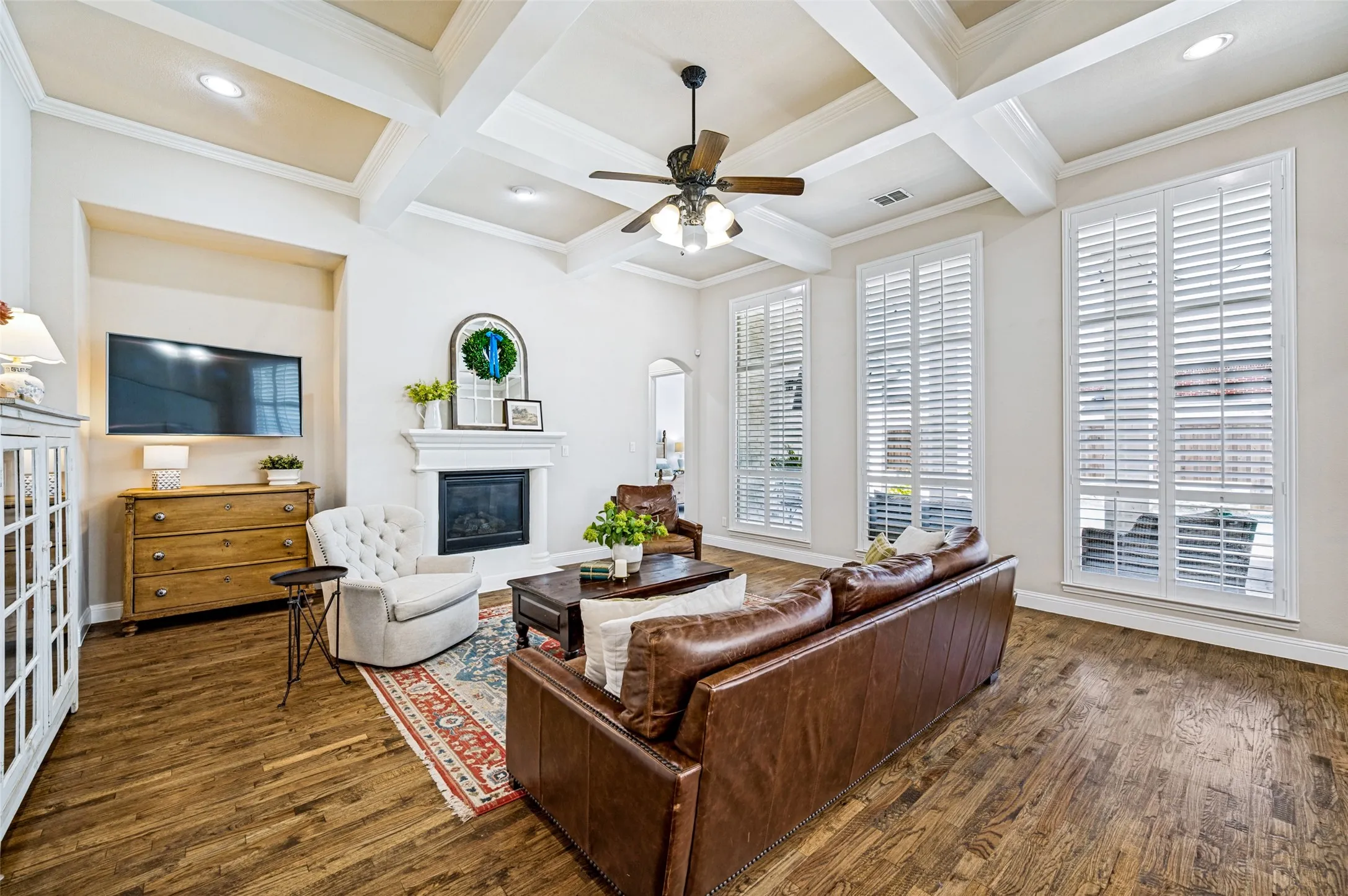 Large windows allow beautiful light into the living room.