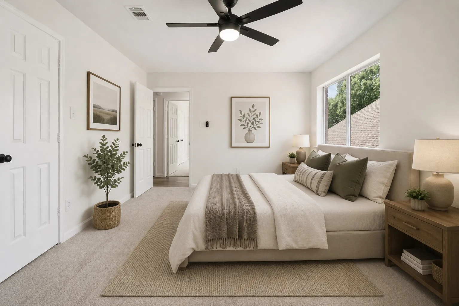 Spacious secondary bedrooms with generous closets.