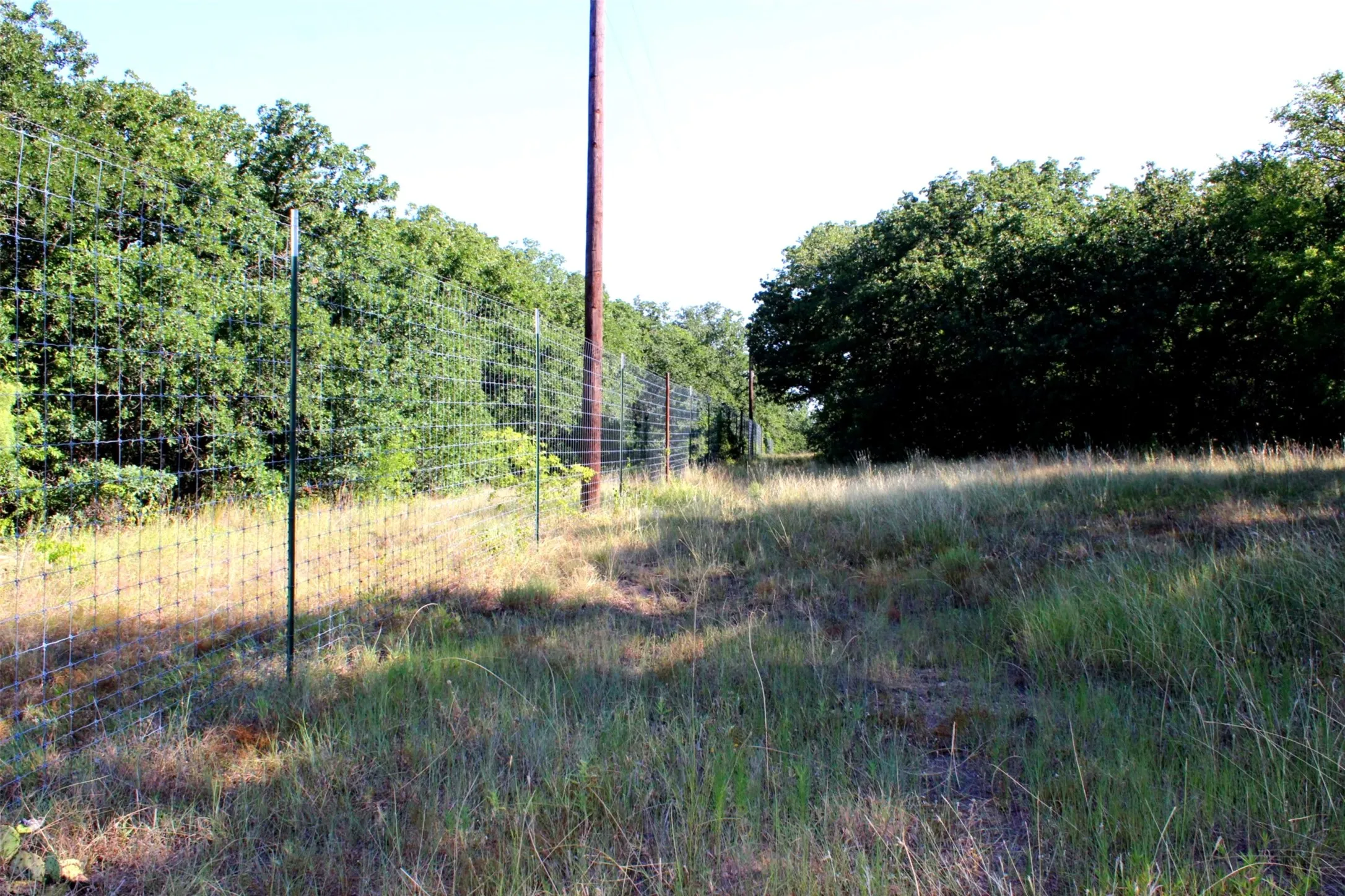 High game fence on West side of property.