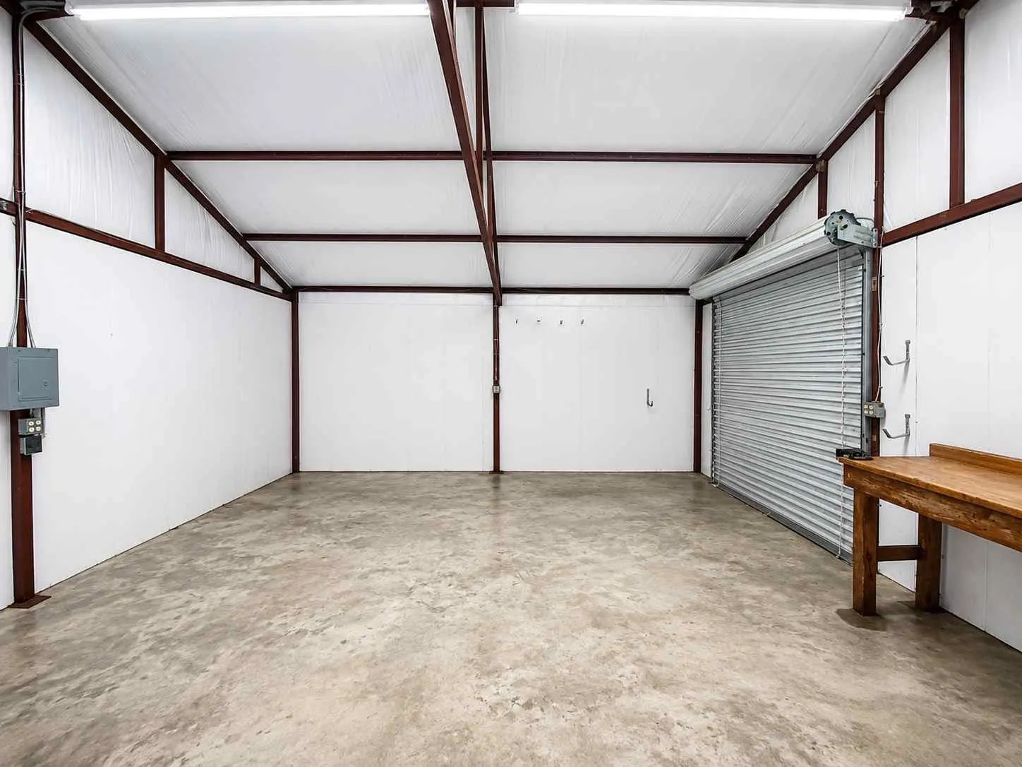 Interior detached metal shop.