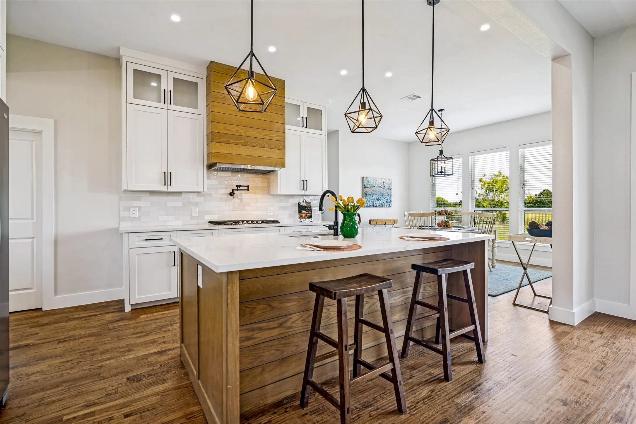 Open to cozy breakfast nook overlooking the nature preserve