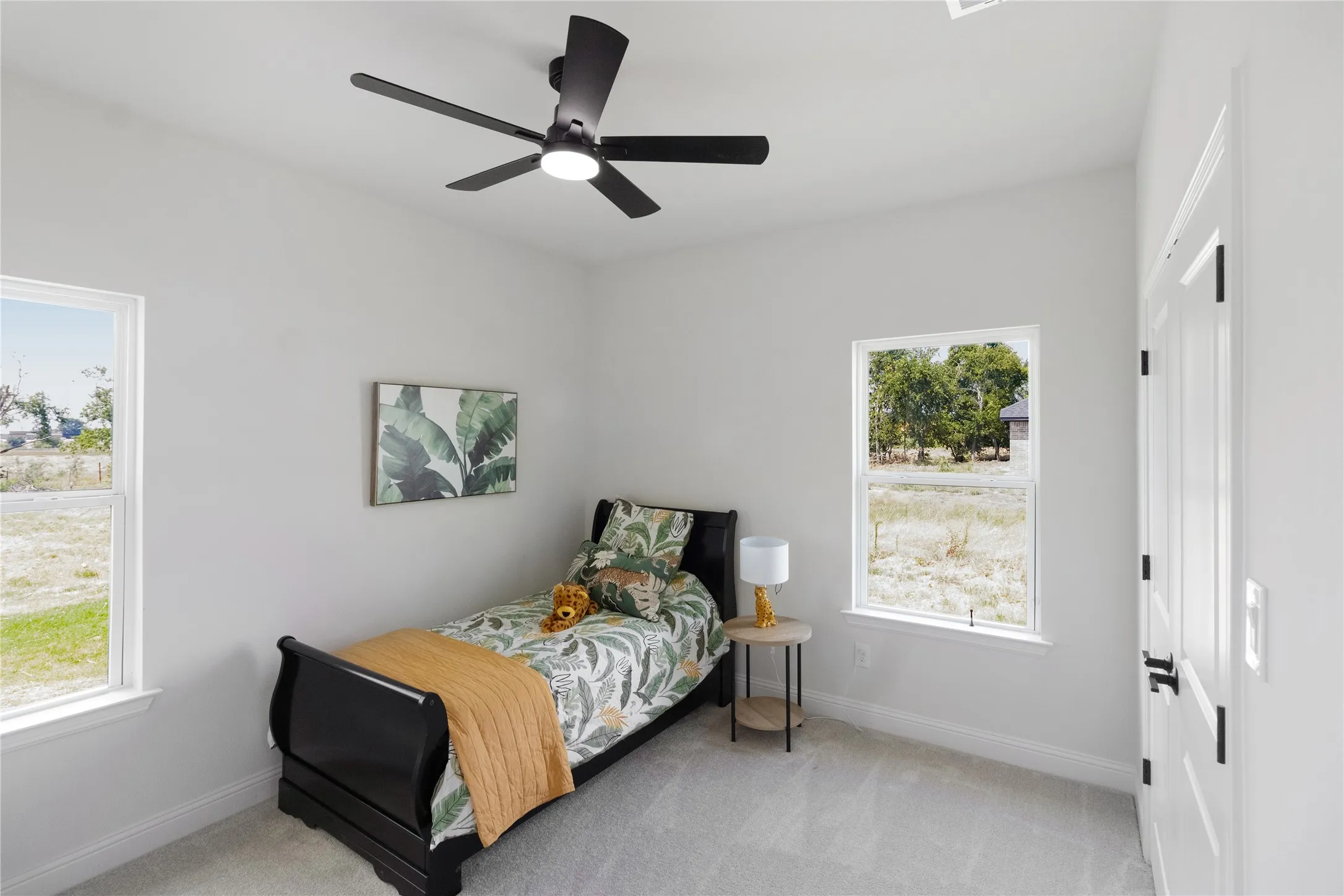 Light gray walls with white trim throughout