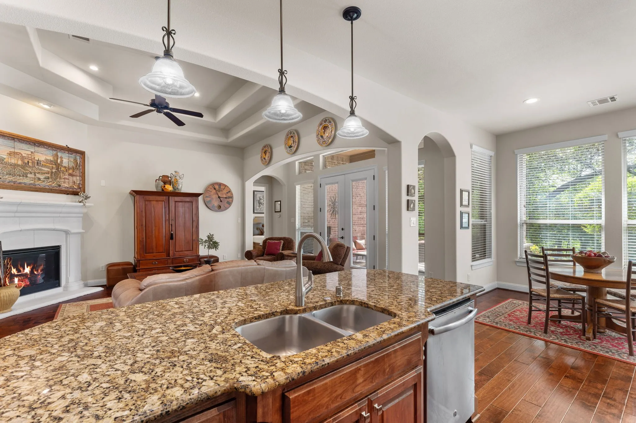 This home is beautifully appointed with arched doorways and lovely ceilings.
