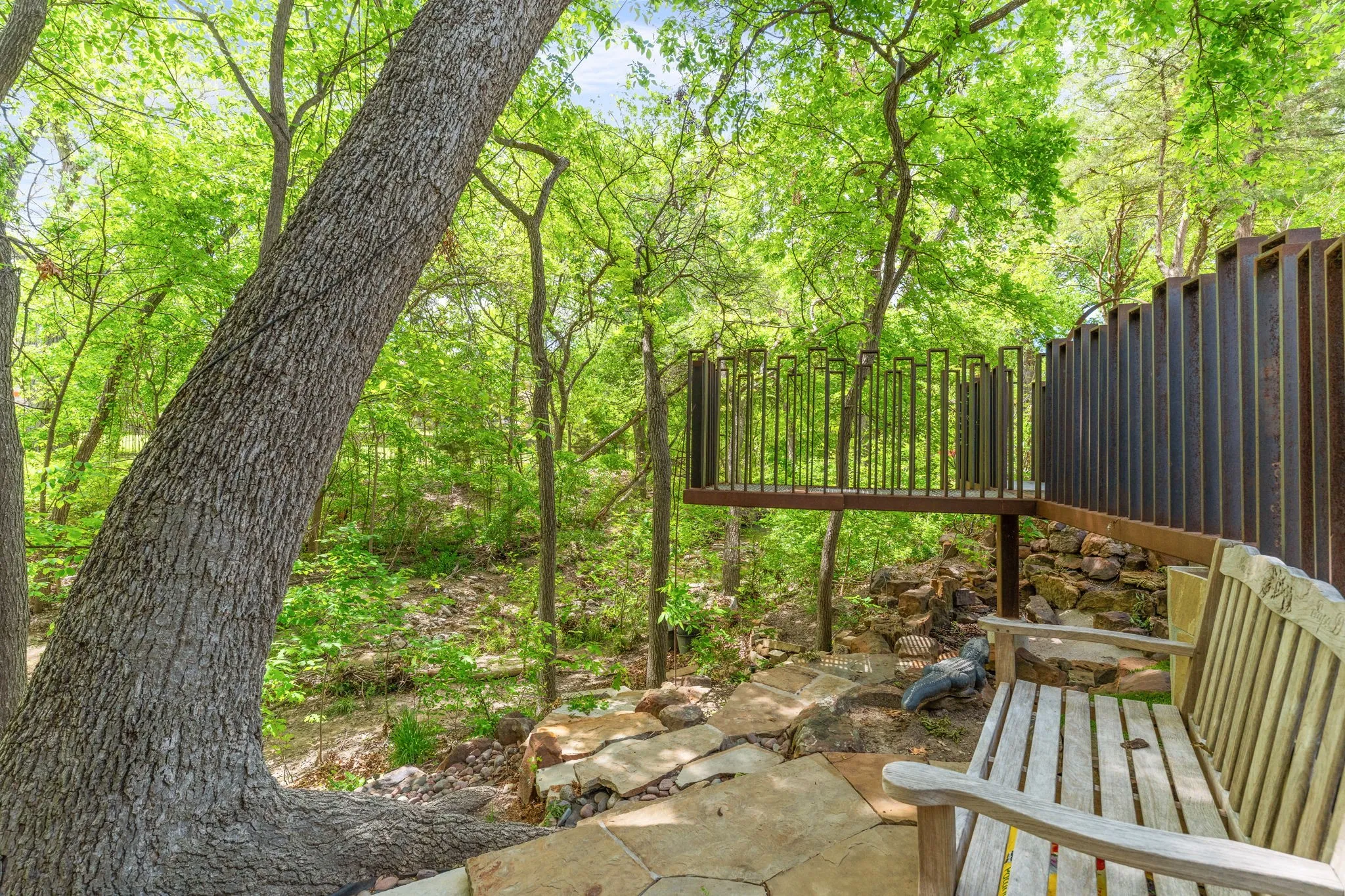 A view of the creek and another area for enjoyment.