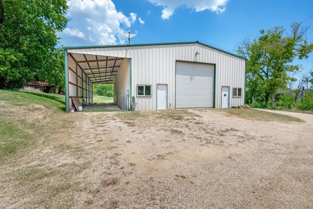 Workshop with covered RV storage