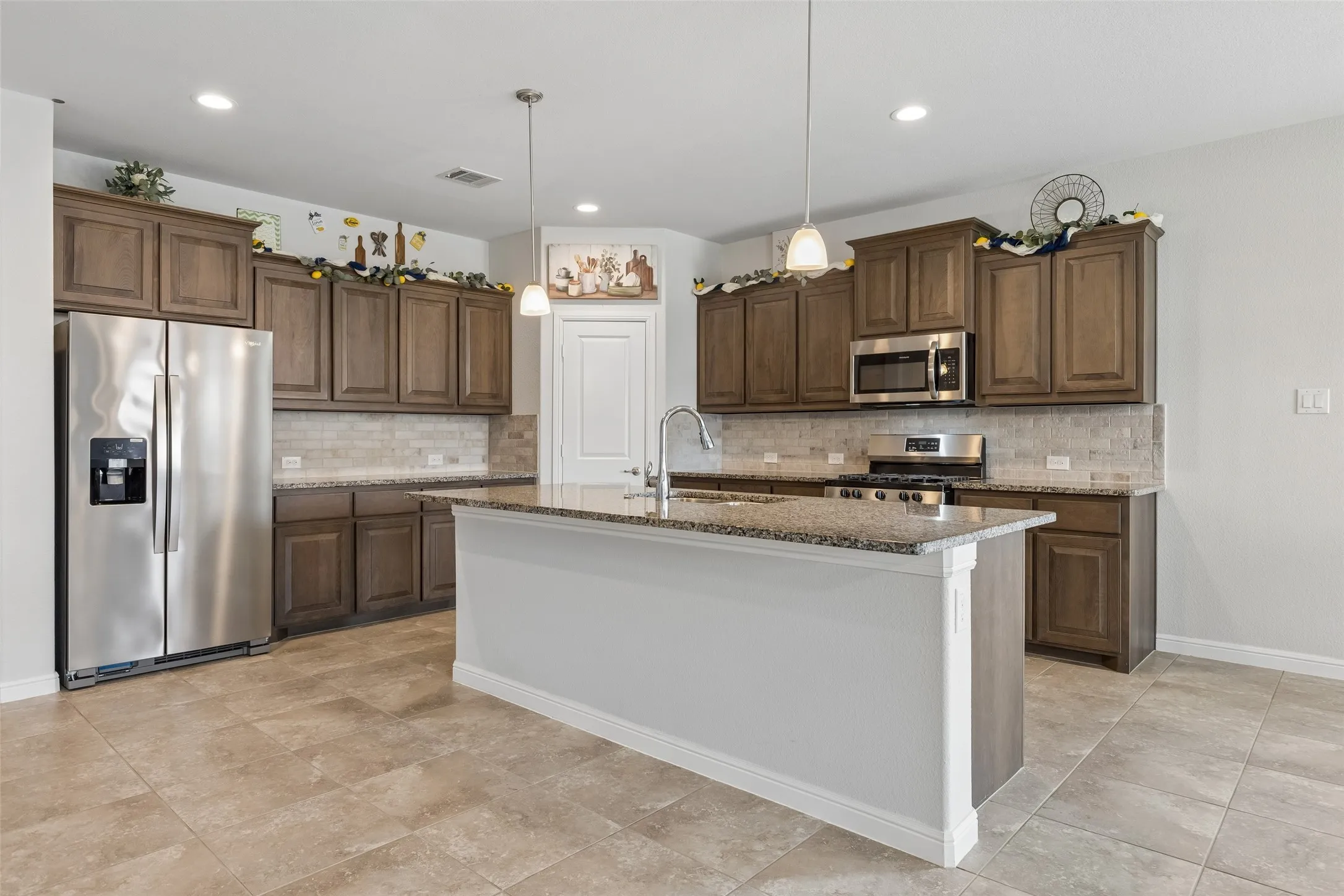 Island with room for barstools.
