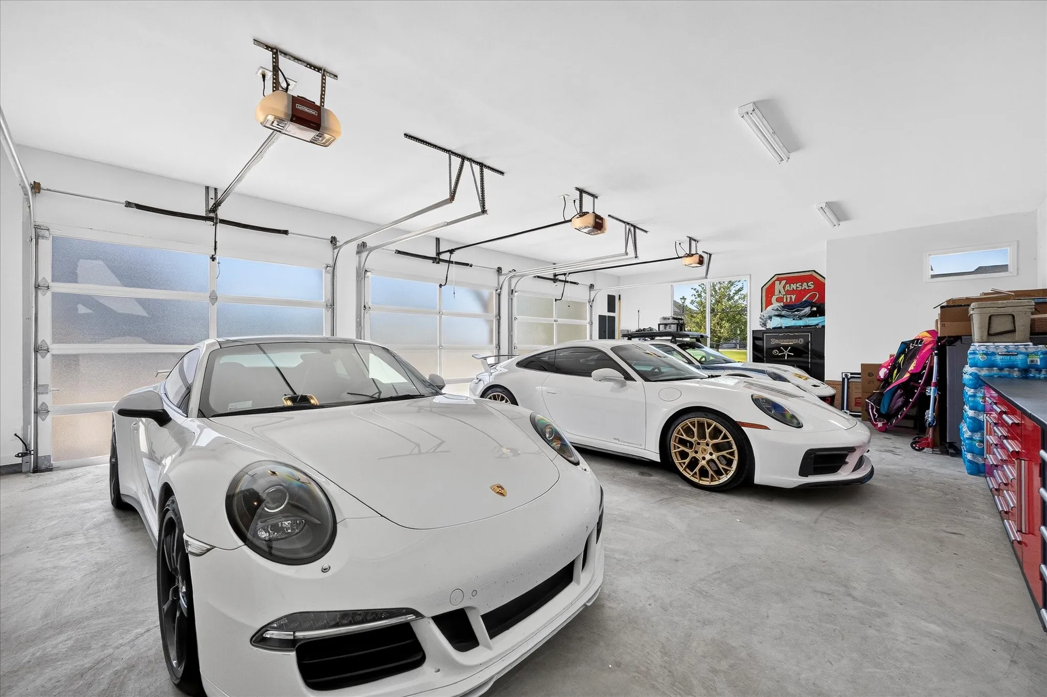 Front oversized 3 car garage