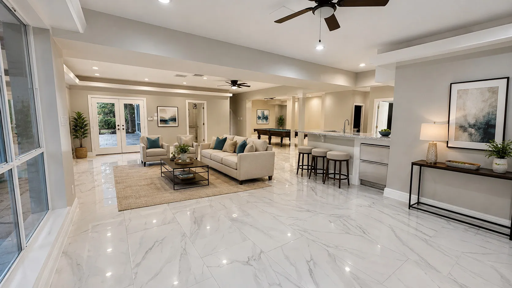 Basement living area