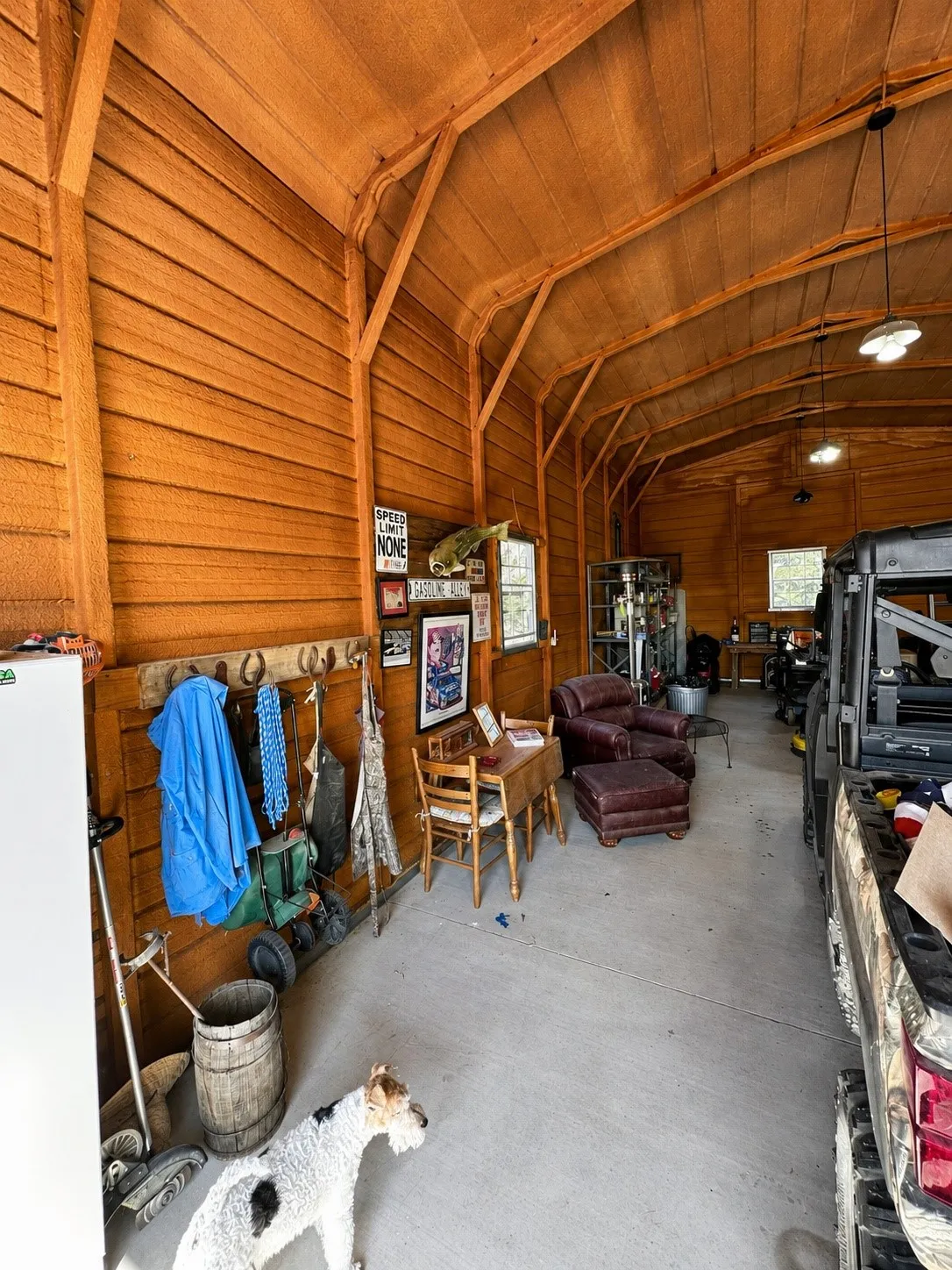 18x42 spray foam insulation workshop, rv storage.