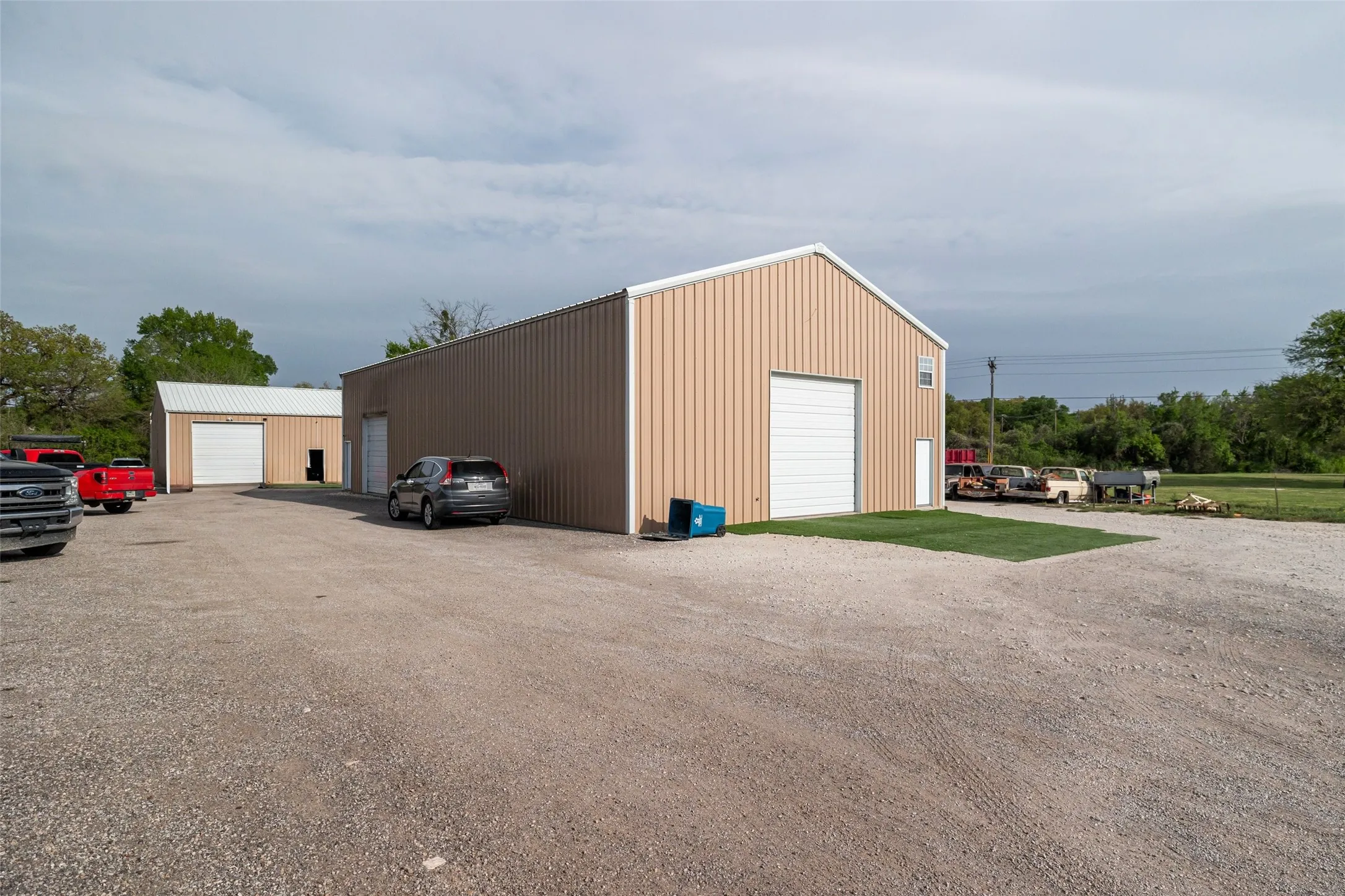 View of 40 X 70 Building with 16 ft ceilings and one 10 X 10 and one 12 X 12 roll up overhead doors.