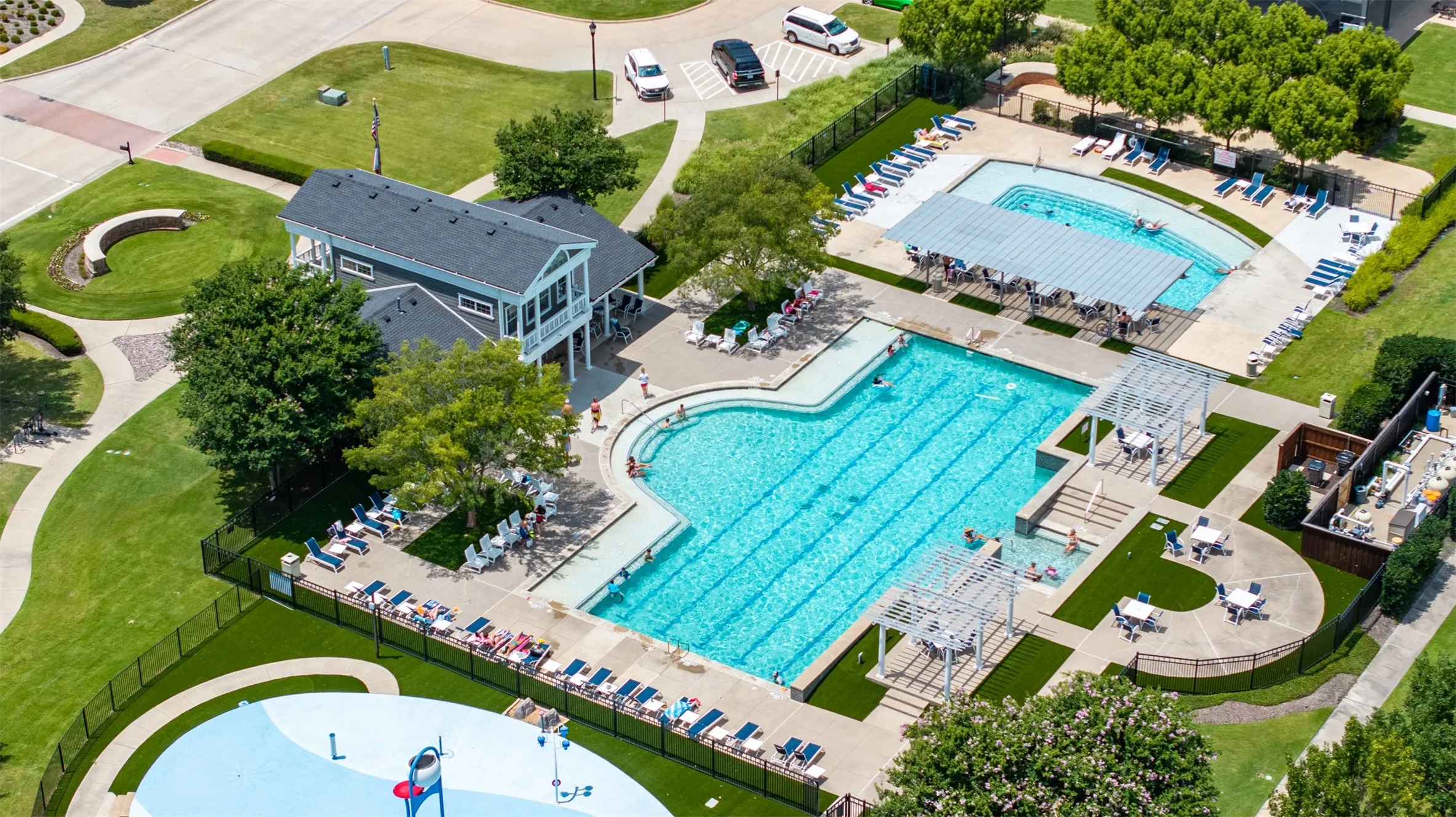 Aerial view of community pool.