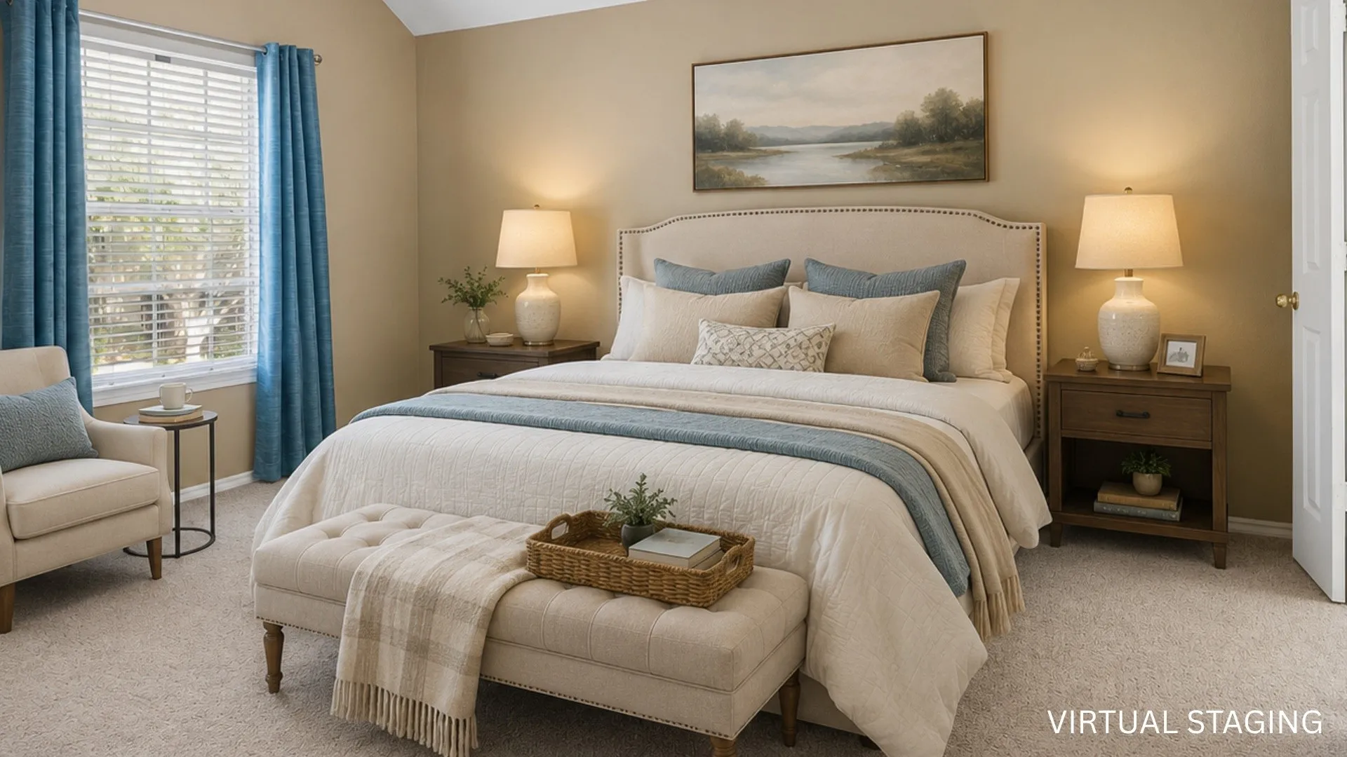 Virtually Staged primary suite.