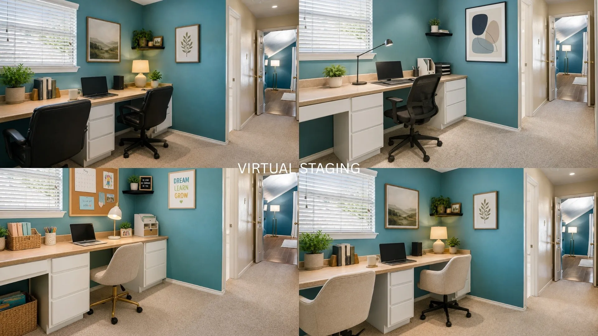 Virtually Staged with different interior design styles.
