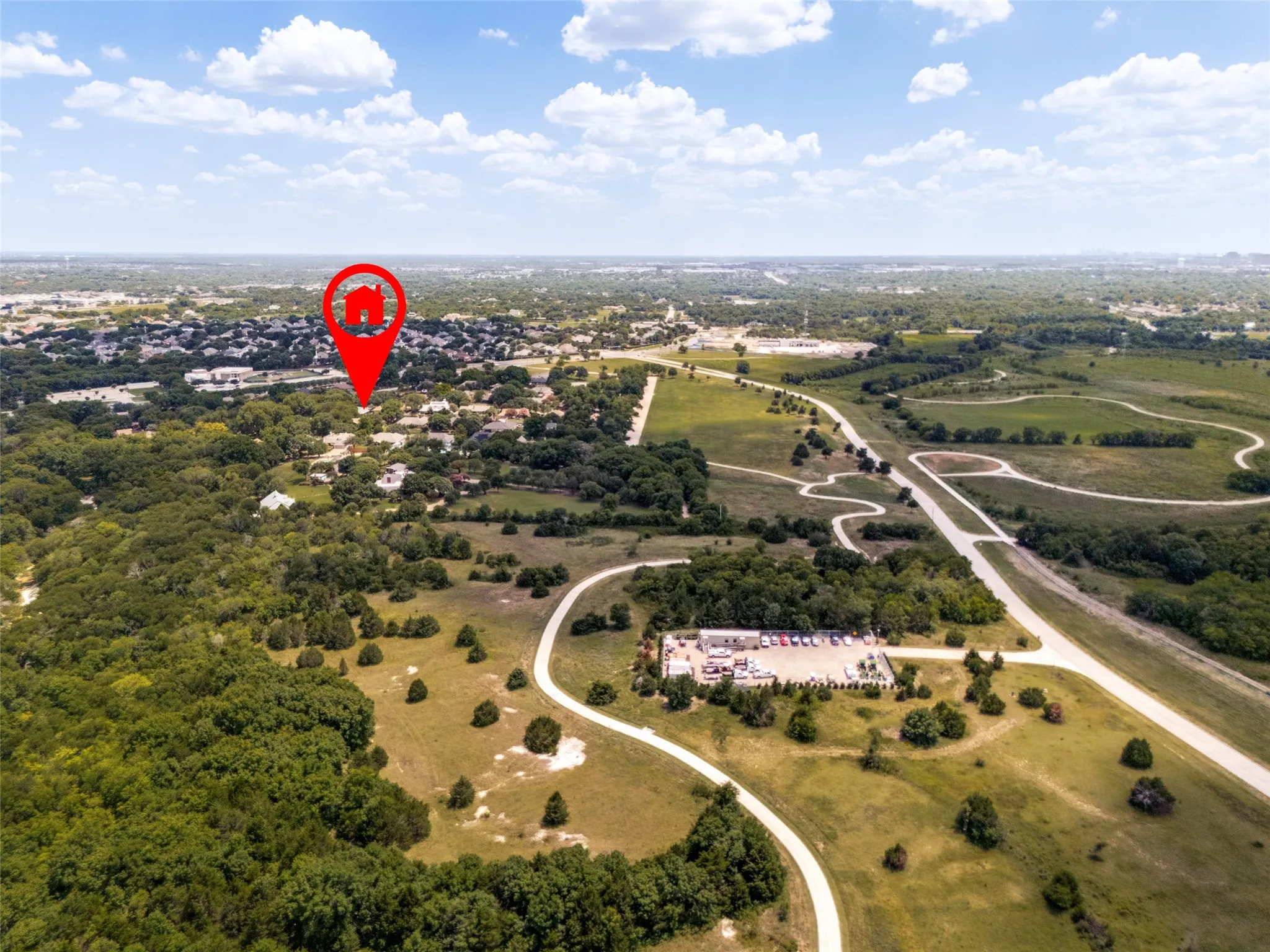 Aerial perspective showcasing the property's location within an expansive landscape