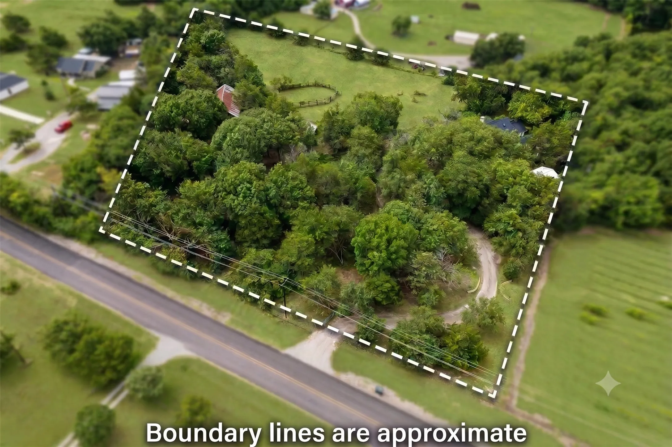 Fully fenced 4.32 private acres includes a pond, seasonal creek, barn, horse corral, garden, firepit, treehouse, garden, 2 acres of open pasture, and more!