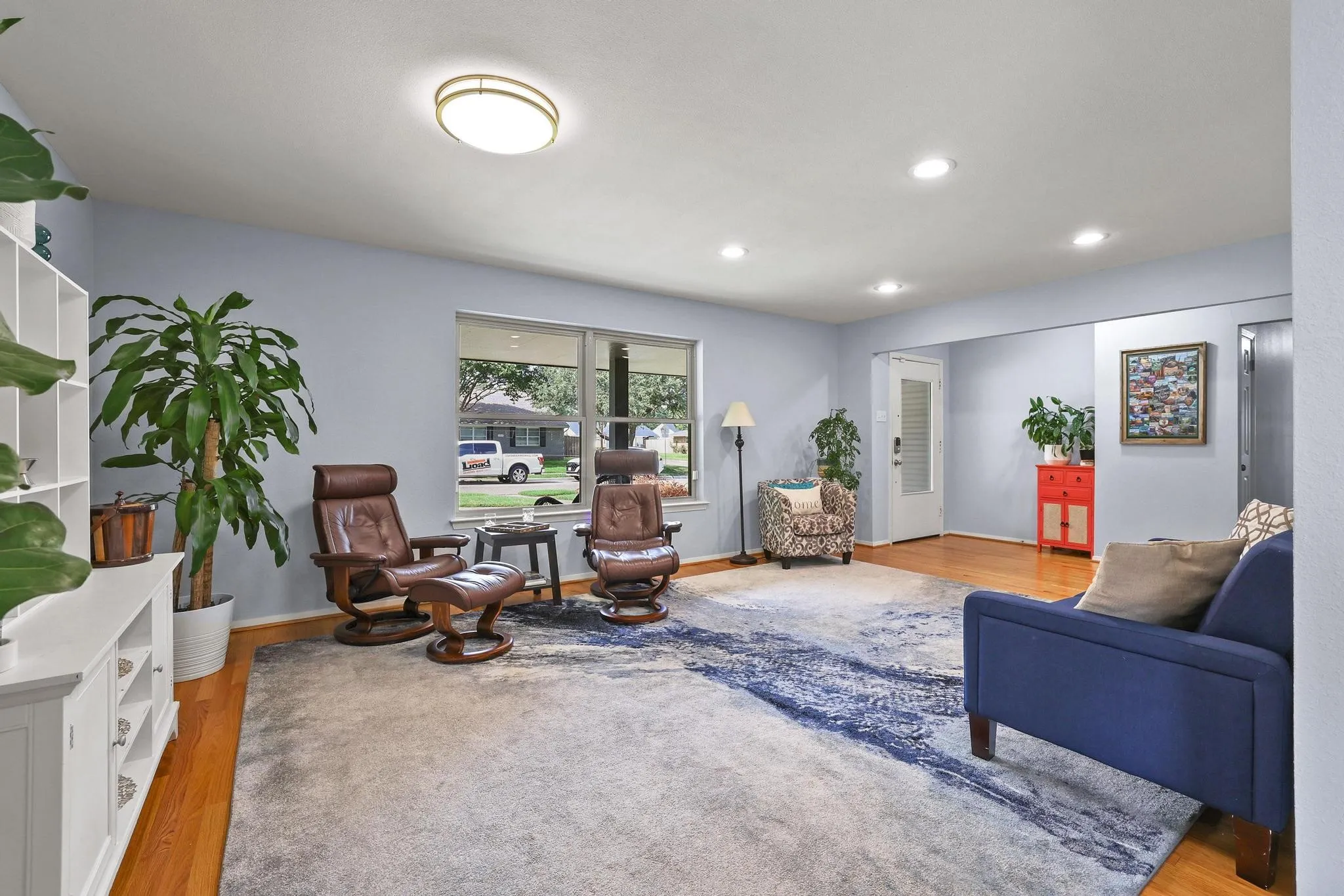 The dining area is currently being used to expand the formal living area.