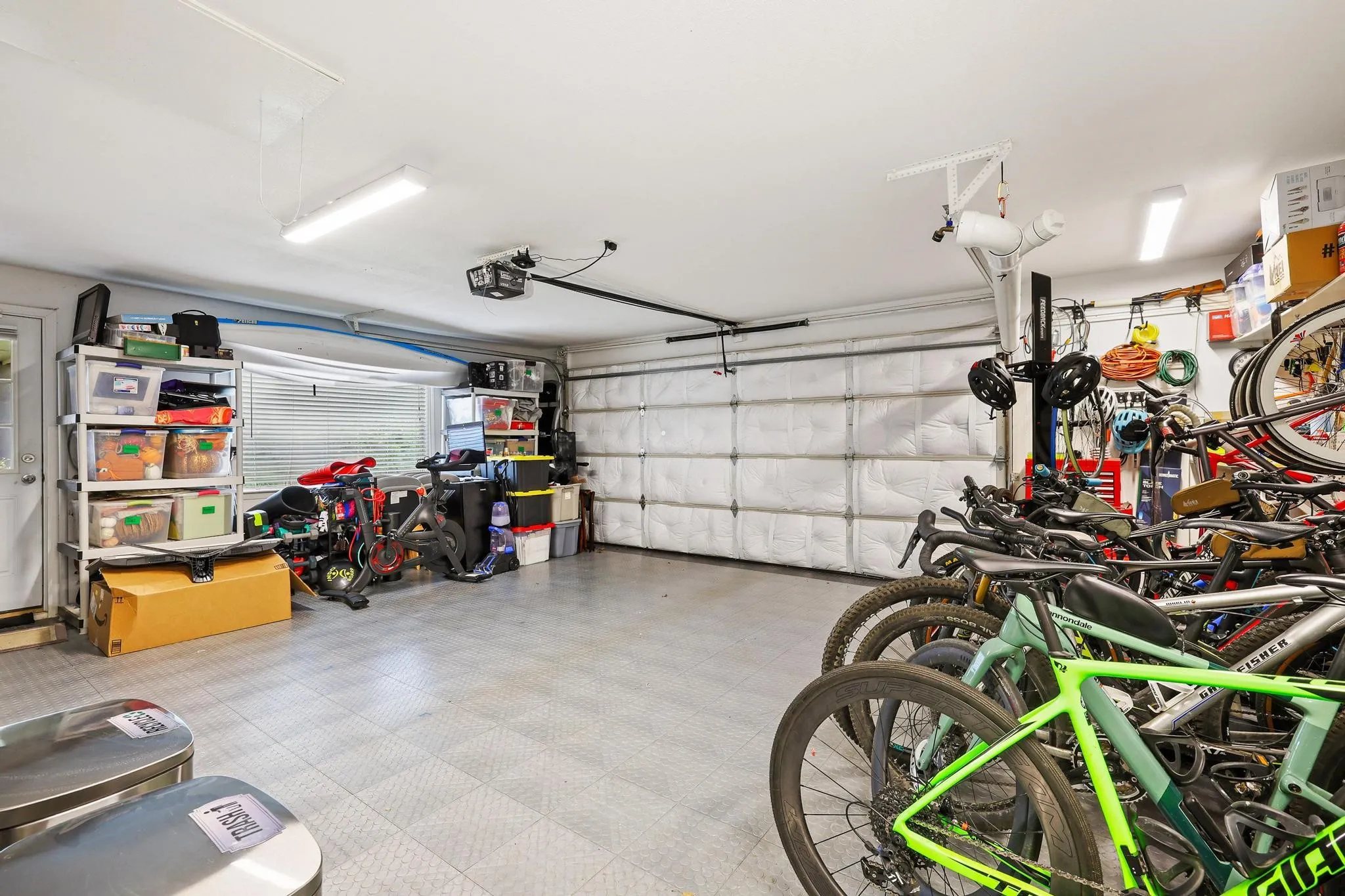 The garage is insulated, cooled and heated with custom floors and extra storage!