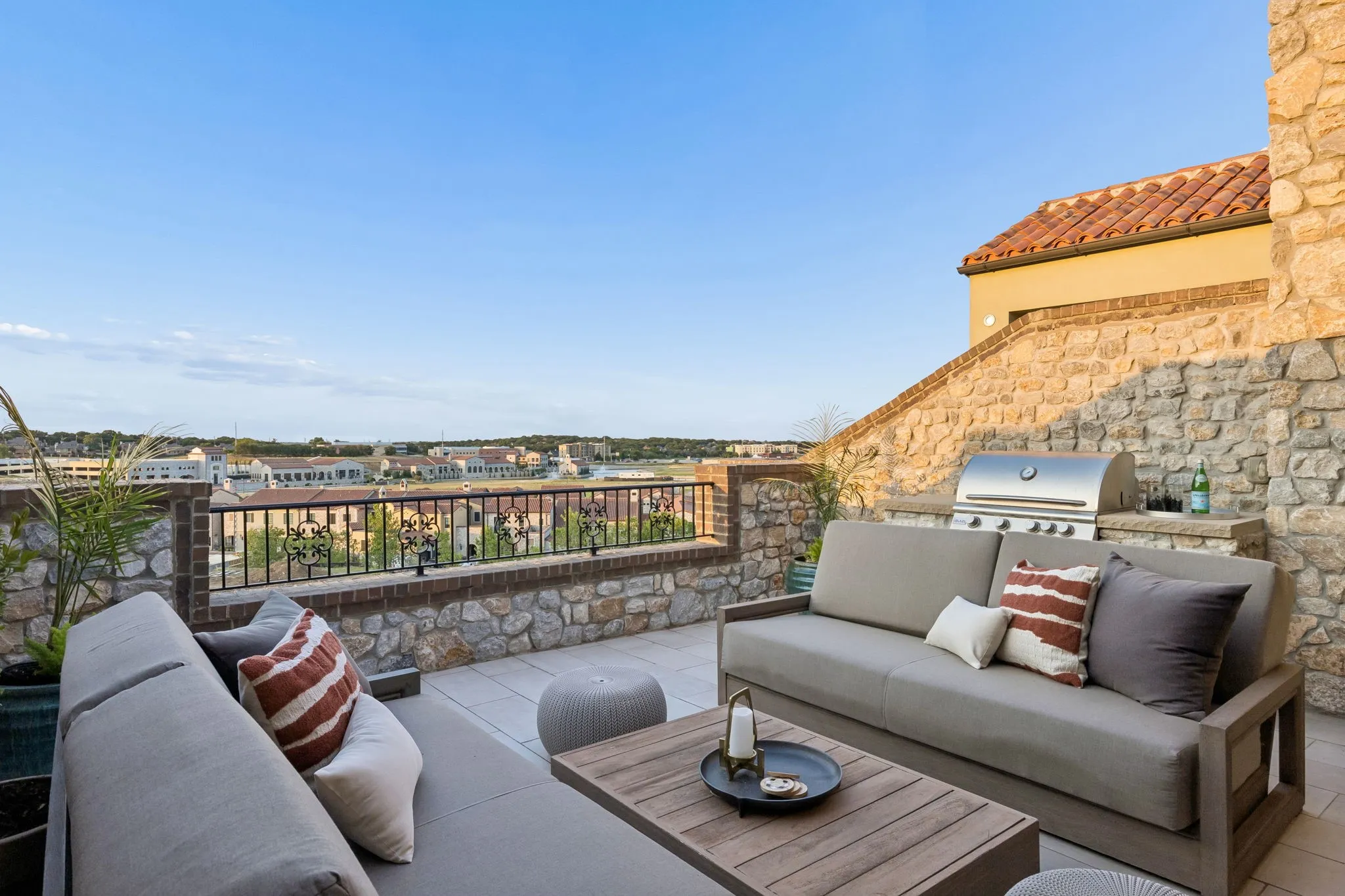 Rooftop Deck views of Chapel and fountains. Can enjoy 4th of July Fireworks from this vantage point.