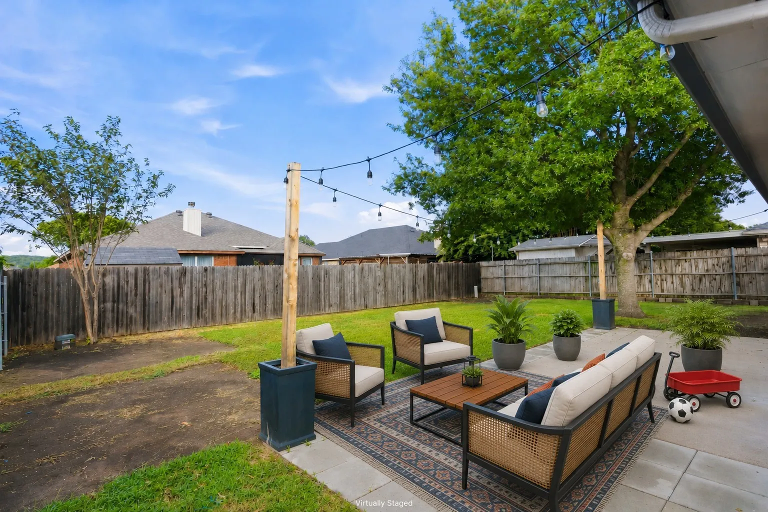 Seller had turf down for the playground, easy to grow back