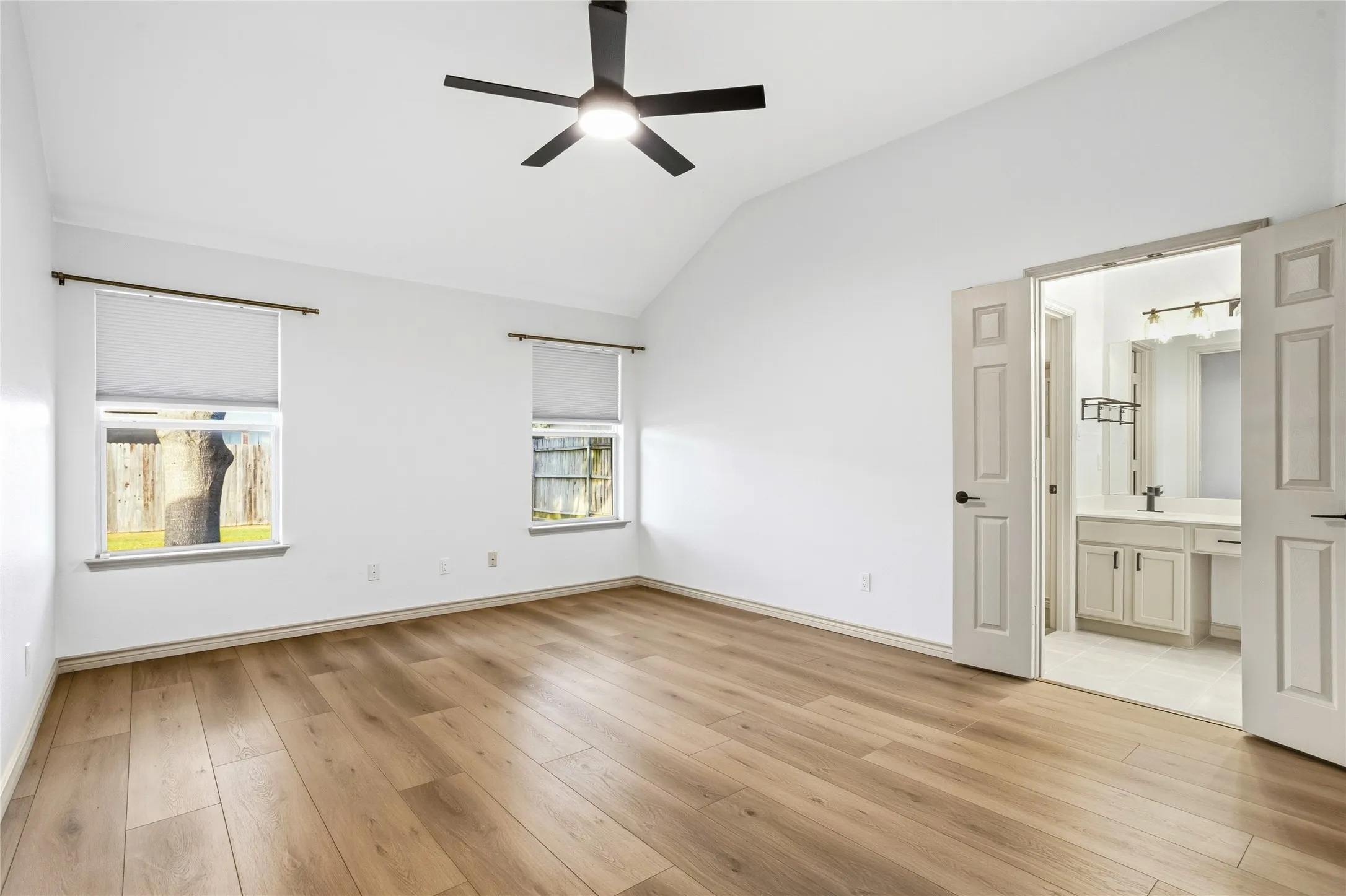 Roomy primary bedroom