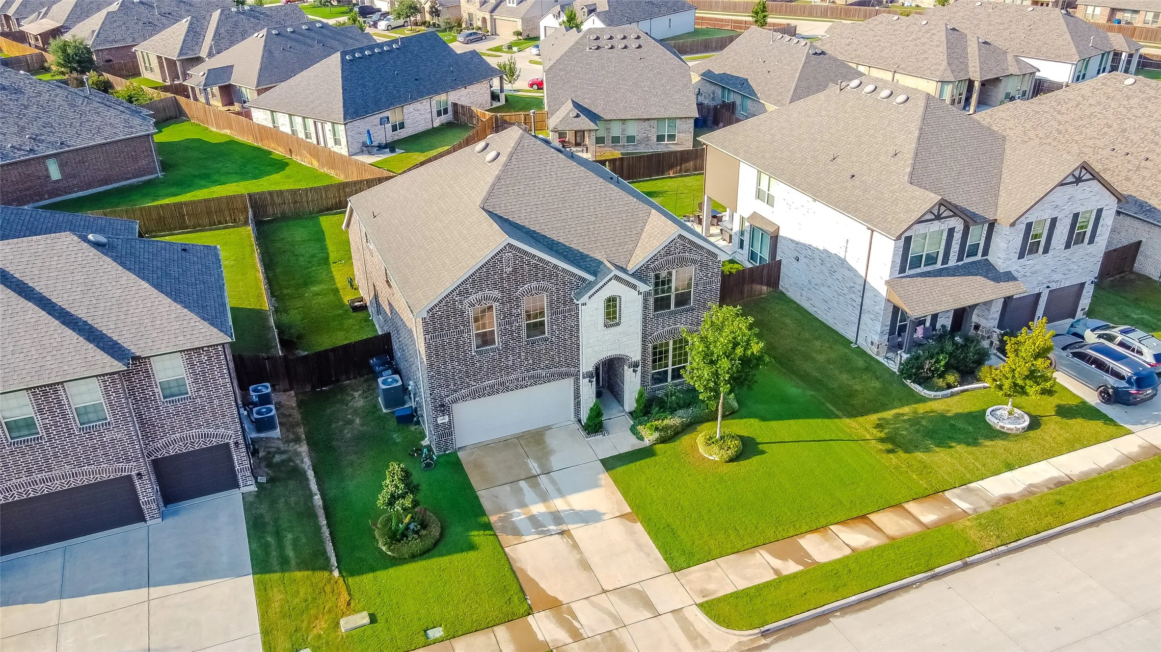 Aerial view of residential area