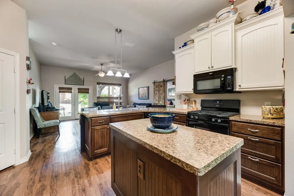 Kitchen area with nice sized island