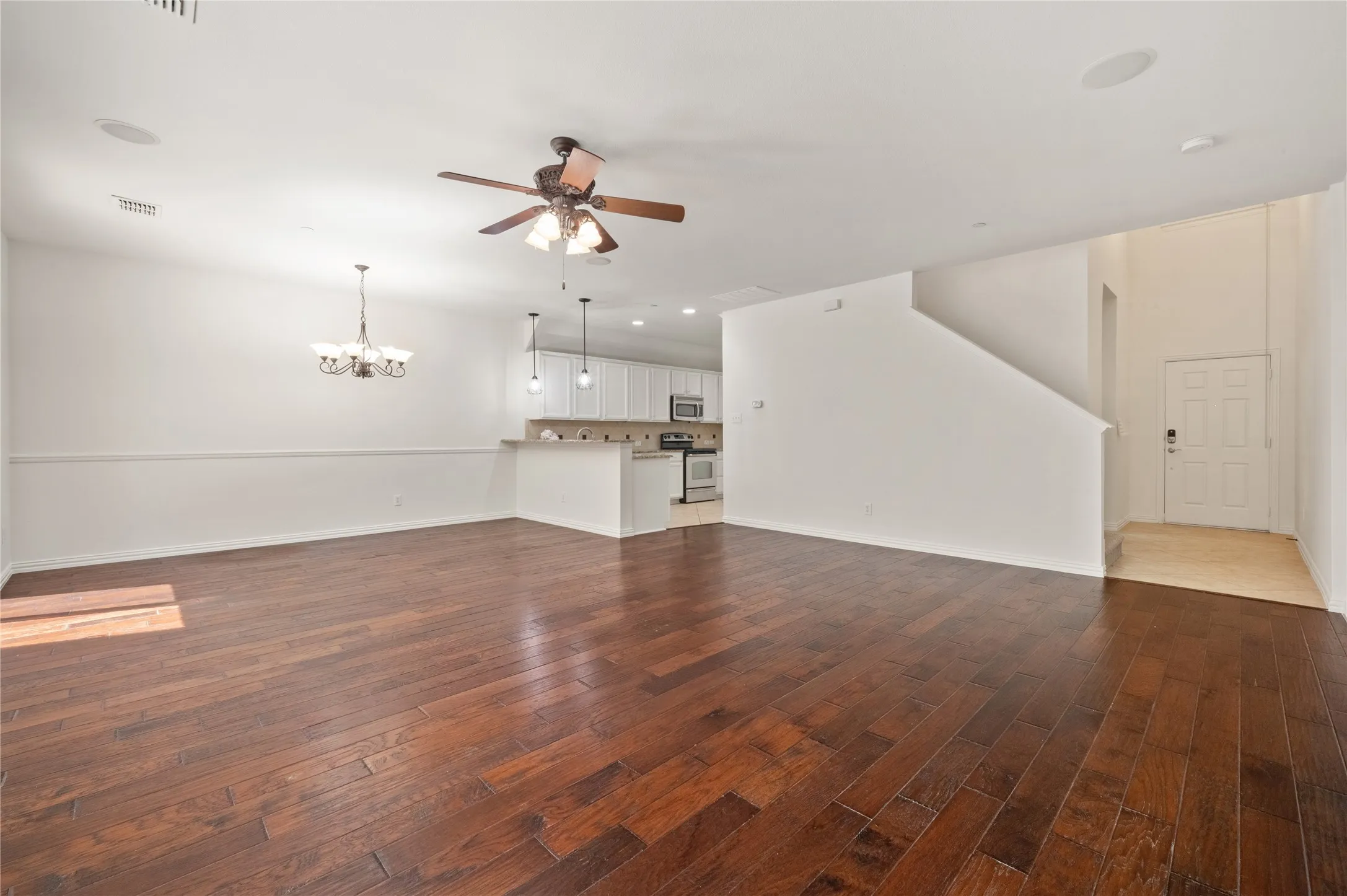 1st floor living area with wood floors
