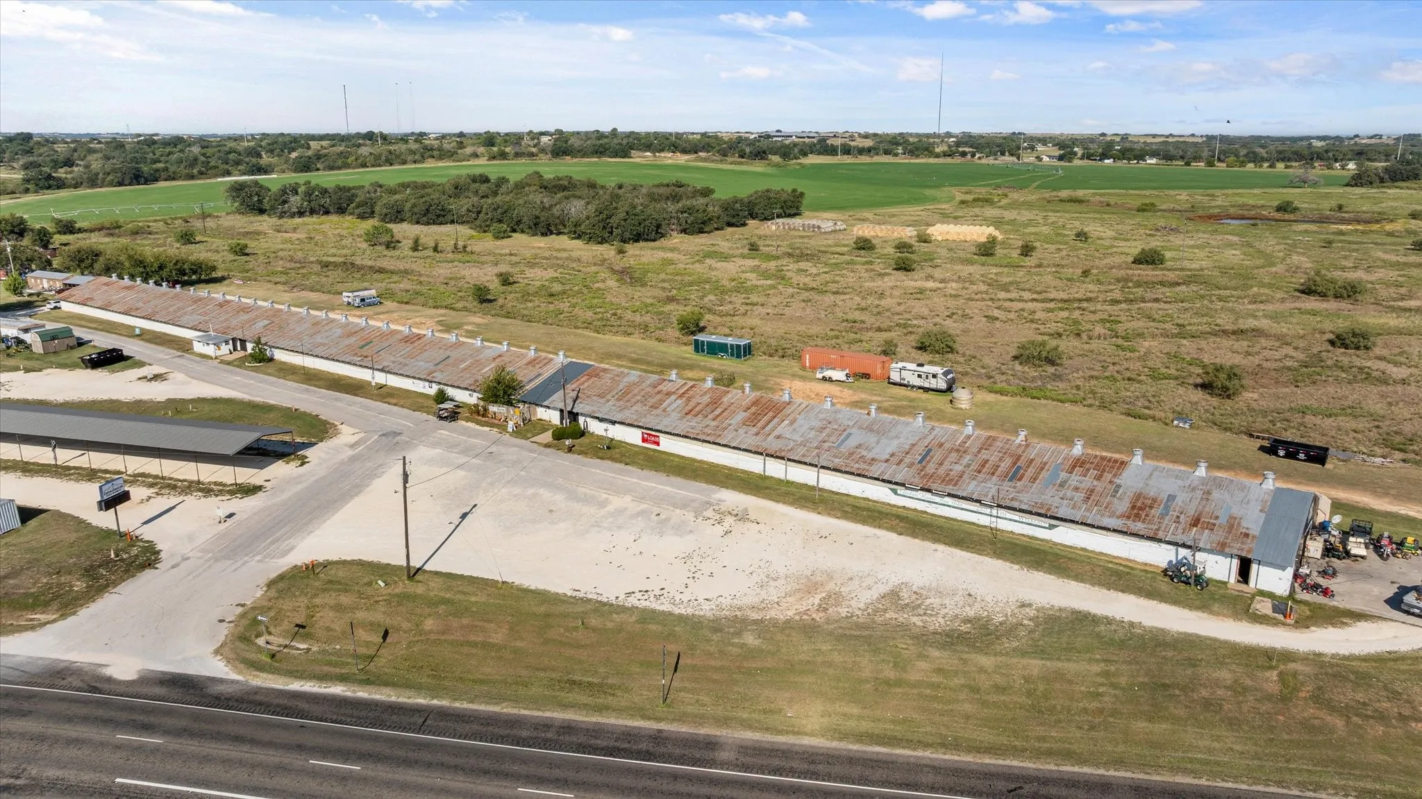 Aerial View of The Chicken House Antique Mall and Flea Market Property on 13.99 Acres