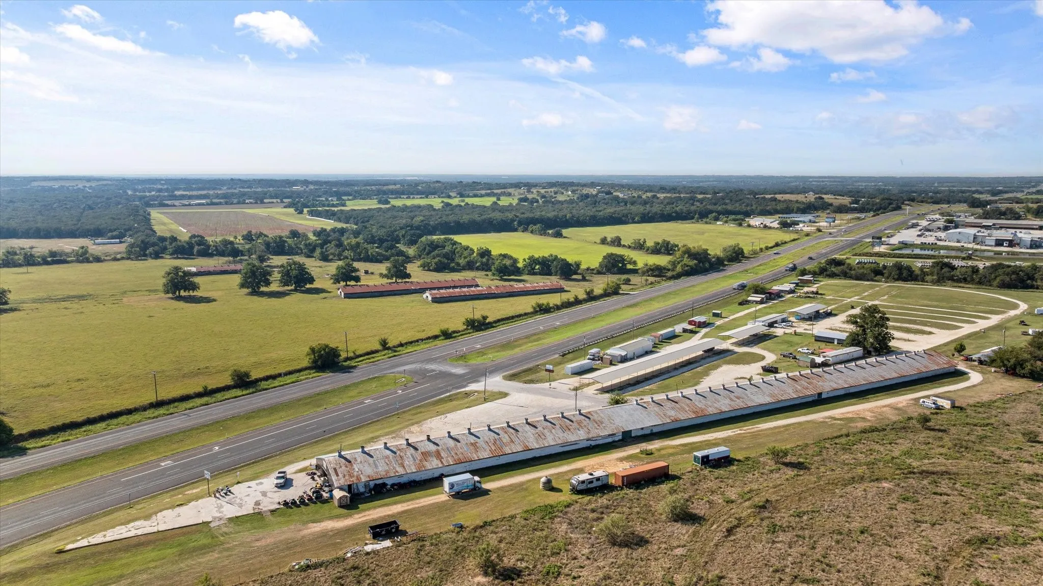 Aerial View of The Chicken House Antique Mall and Flea Market Property on 13.99 Acres