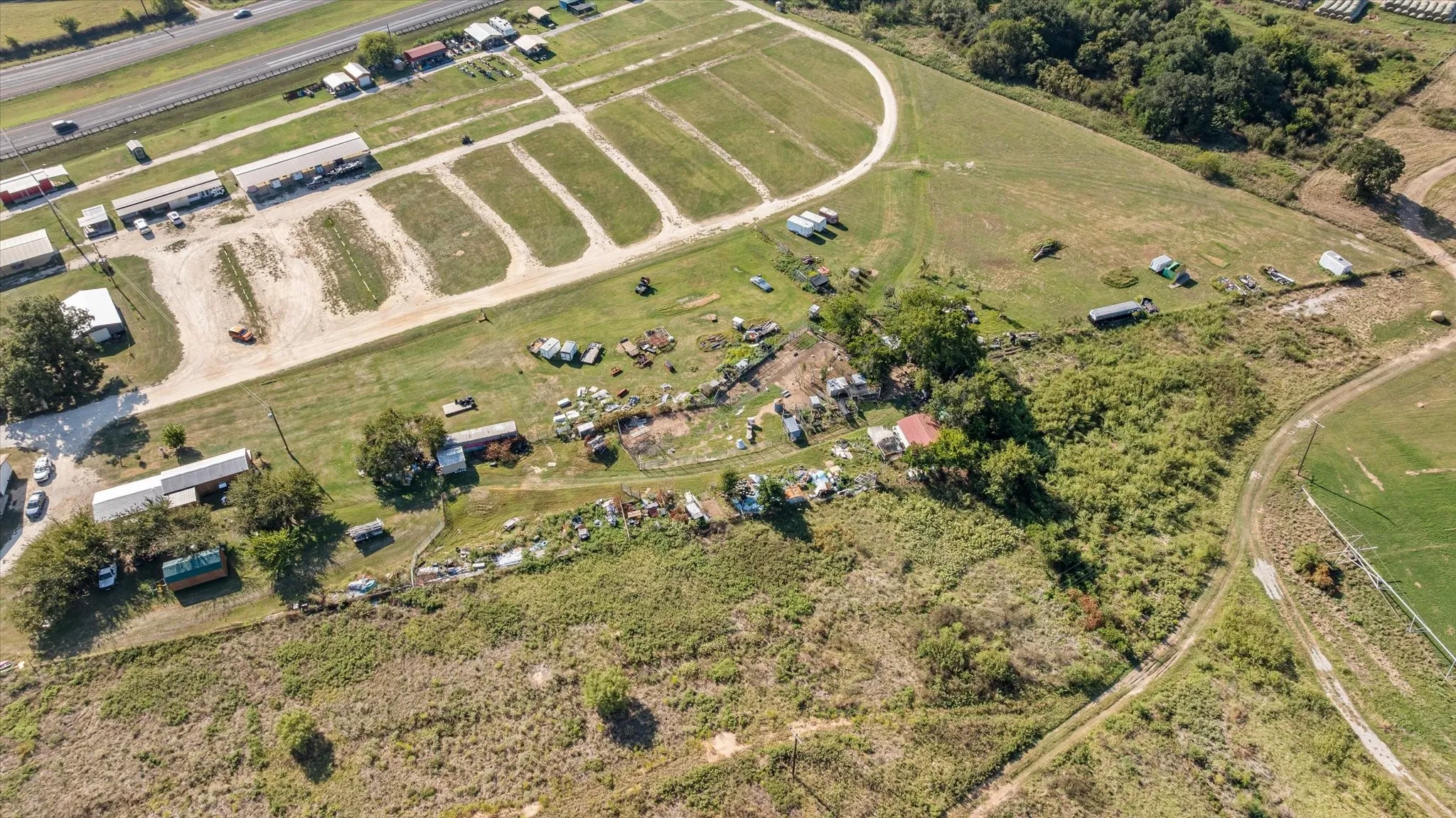 Aerial View of The Chicken House Antique Mall and Flea Market Property on 13.99 Acres
