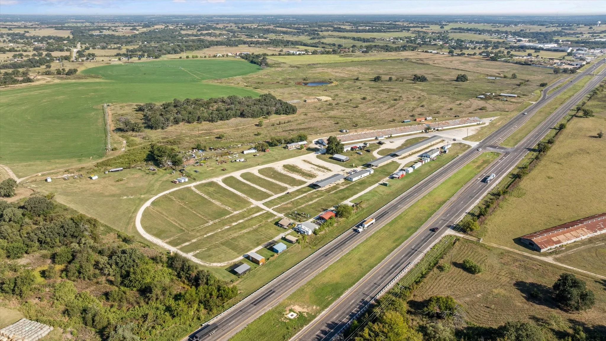 Aerial View of The Chicken House Antique Mall and Flea Market Property on 13.99 Acres