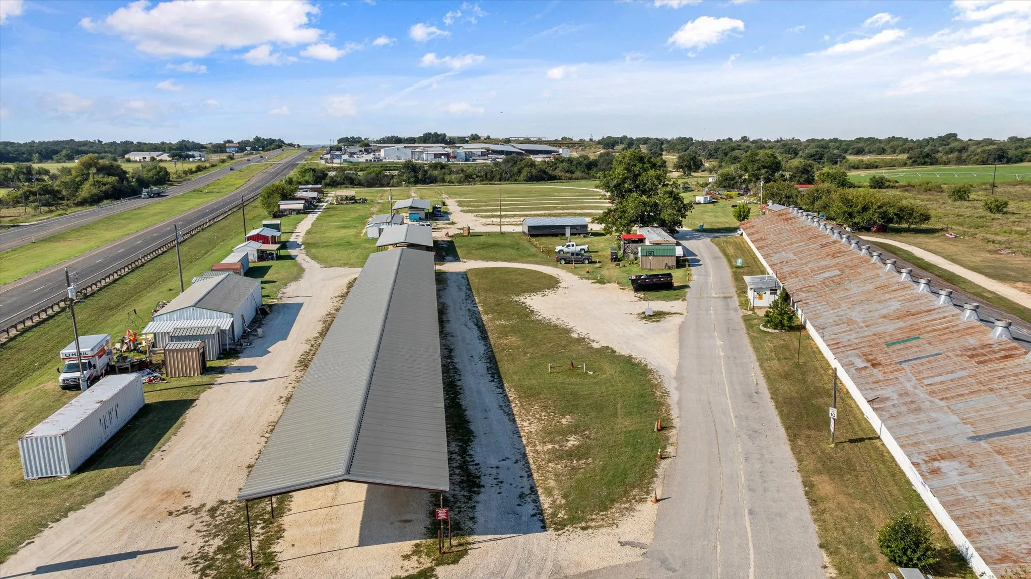 Aerial View of The Chicken House Antique Mall and Flea Market Property on 13.99 Acres