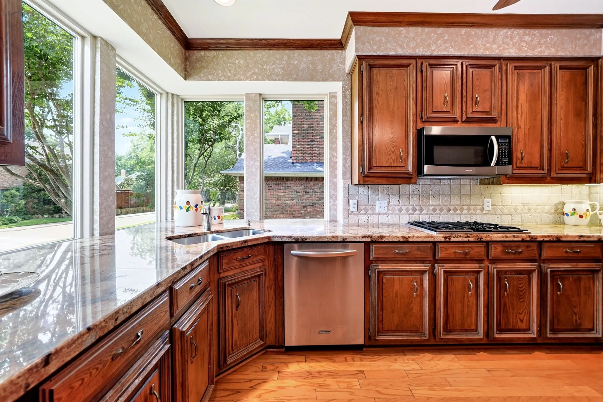 large windows let in natural light
