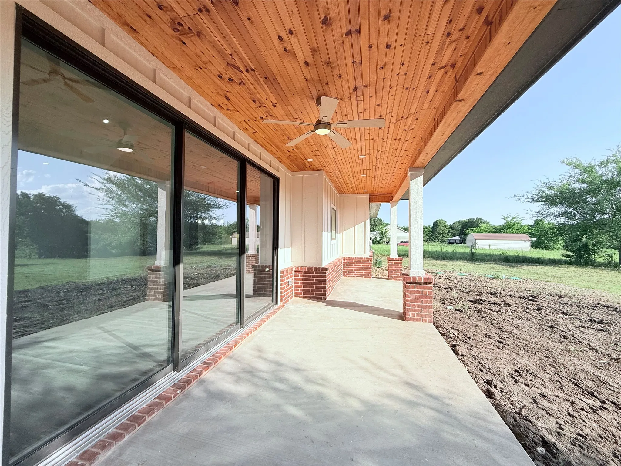 spacious back porch