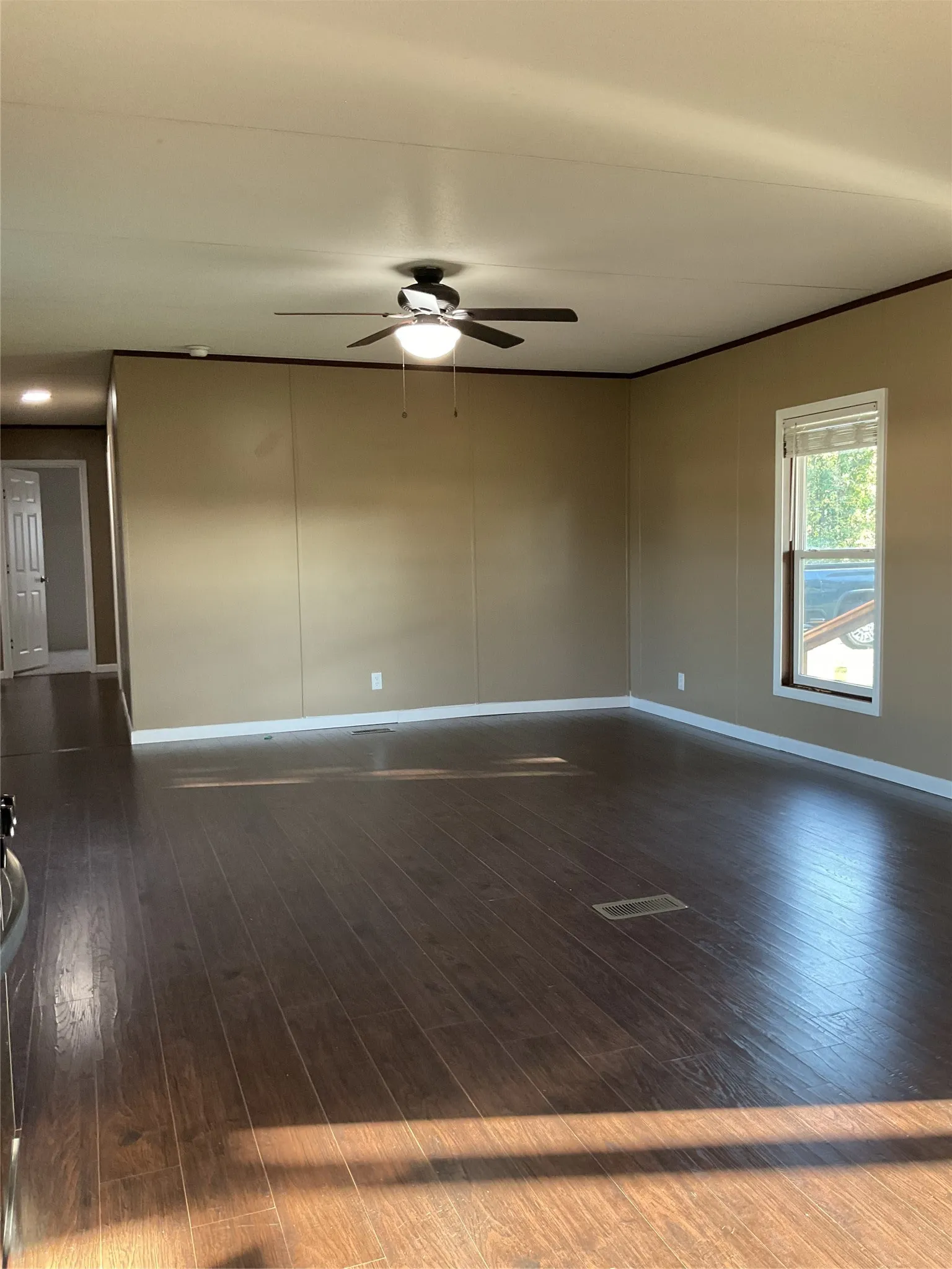 View from kitchen to living room.