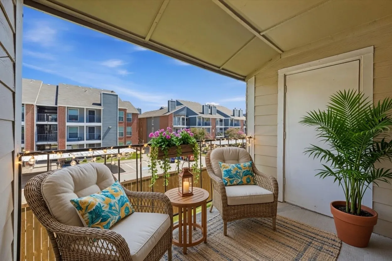Virtually staged balcony