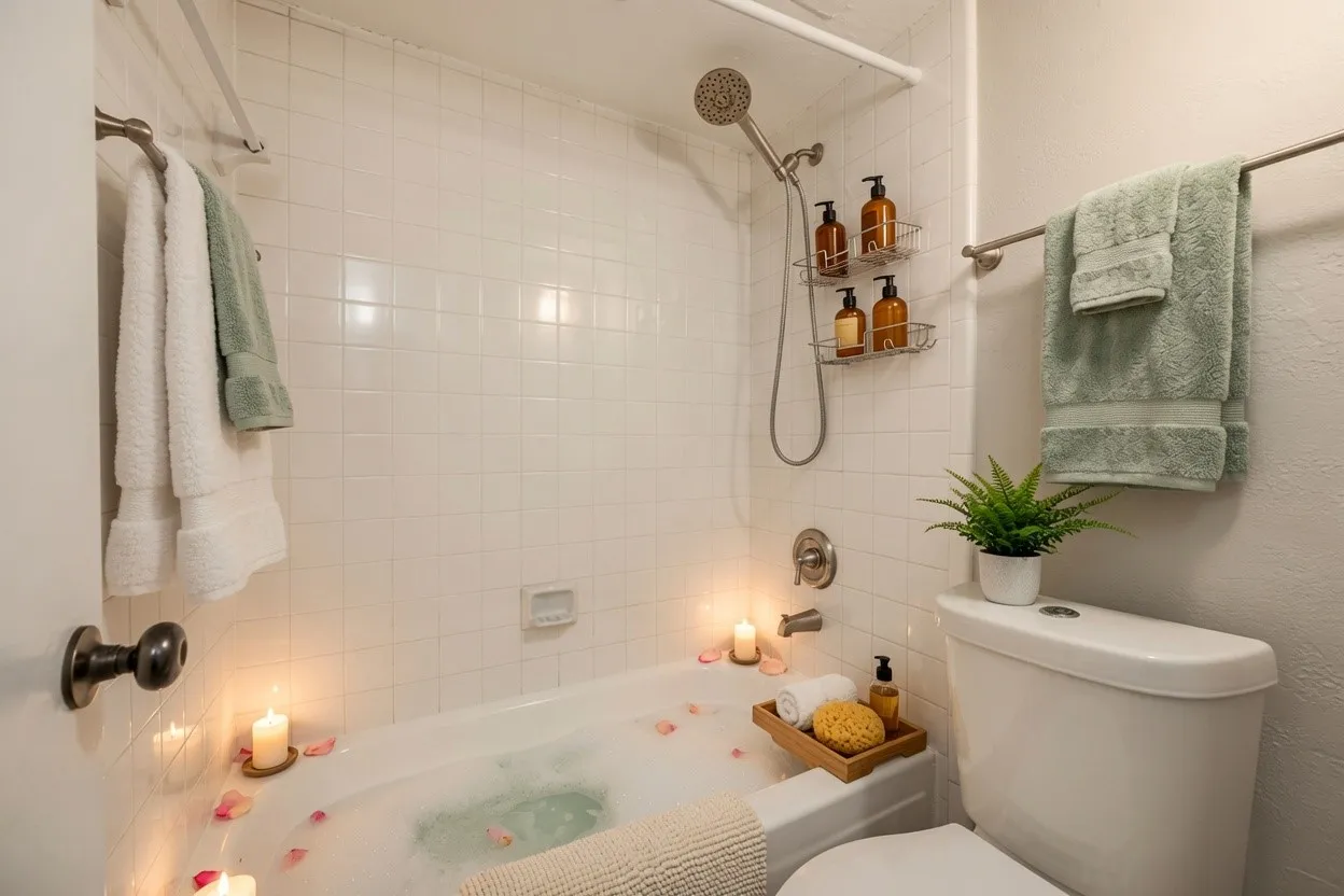 Virtually staged primary bath