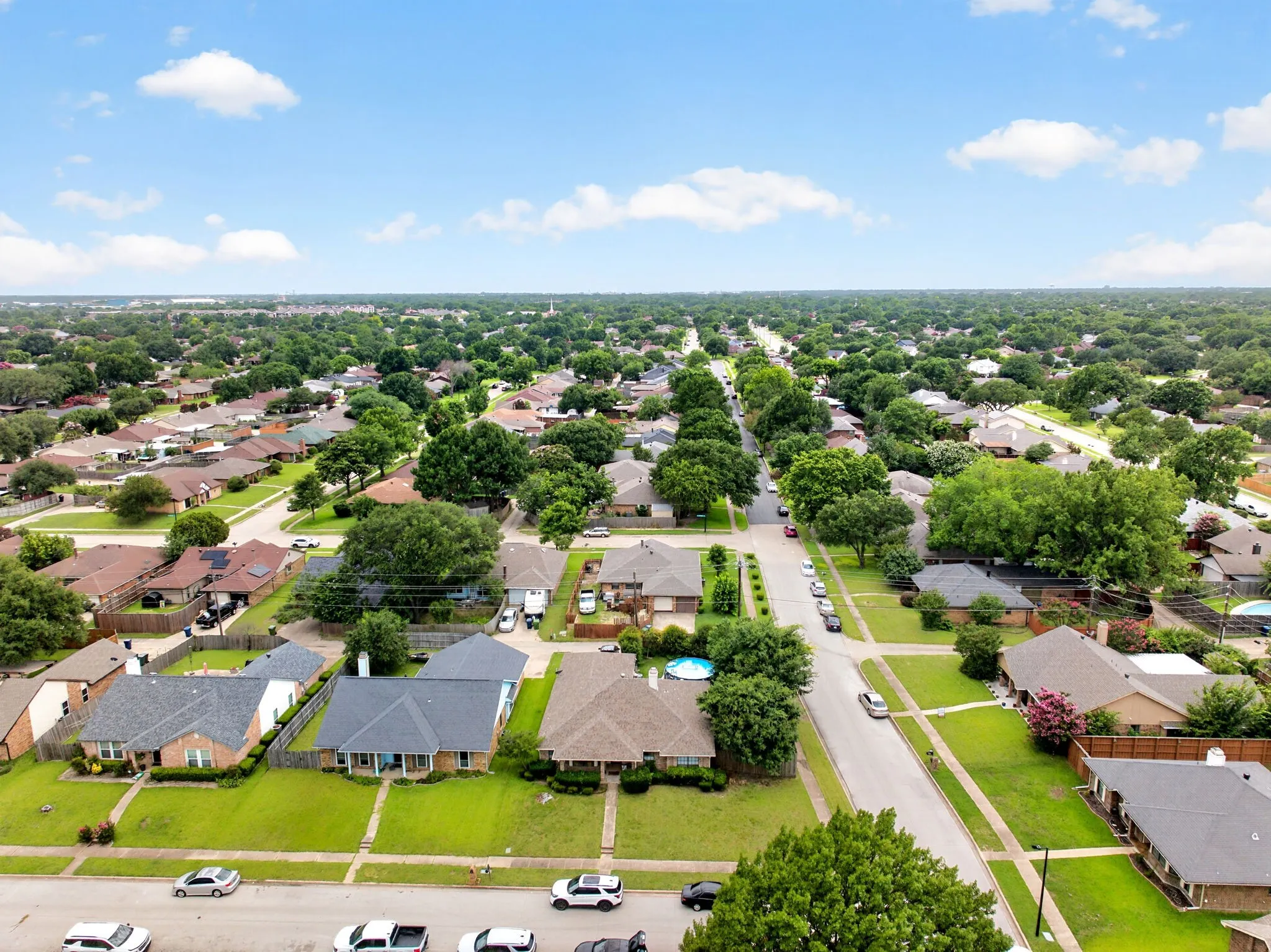 Aerial view from Princewood Drive.