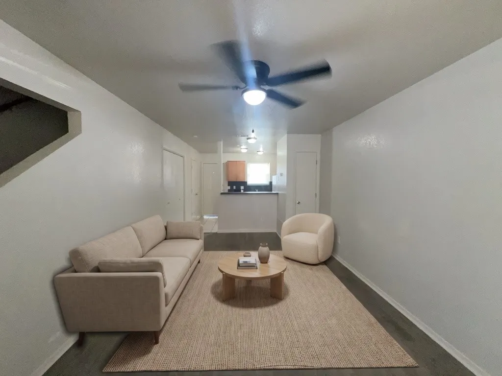 Virtually staged. Furniture and decor are not included.