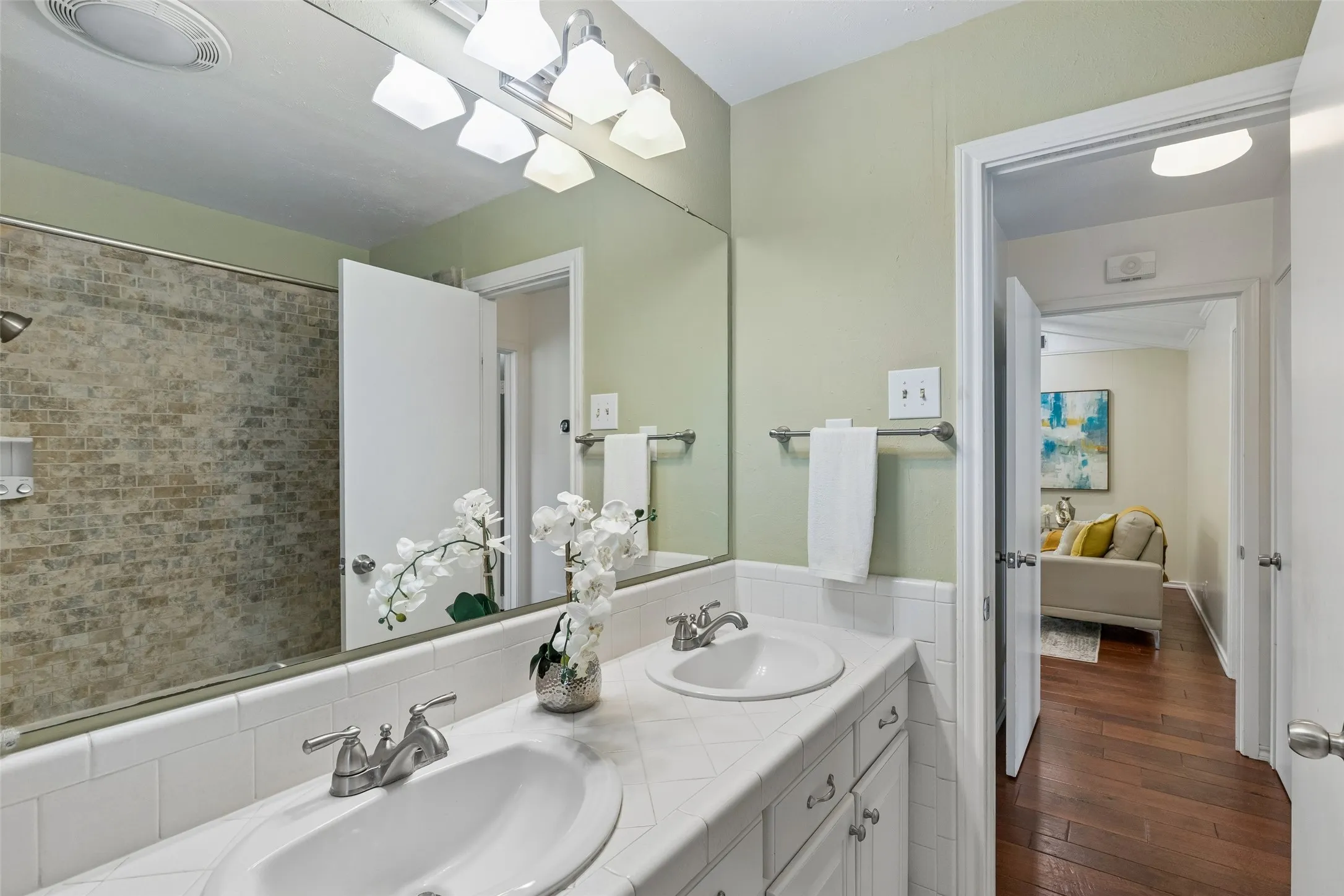 Updated Bathroom sits between bedrooms 1 & 2.